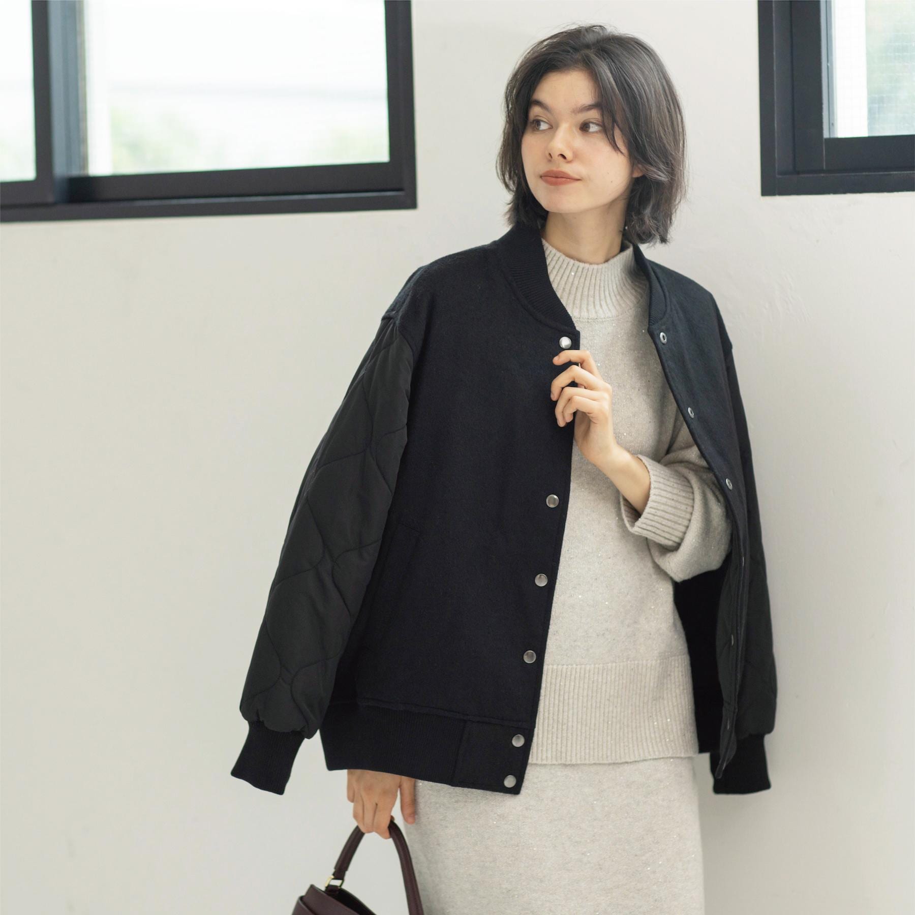 オペーク ドット クリップ OPAQUE.CLIP 《リバーシブル》キルティングブルゾン （ブラック(019)） ブラック(019)