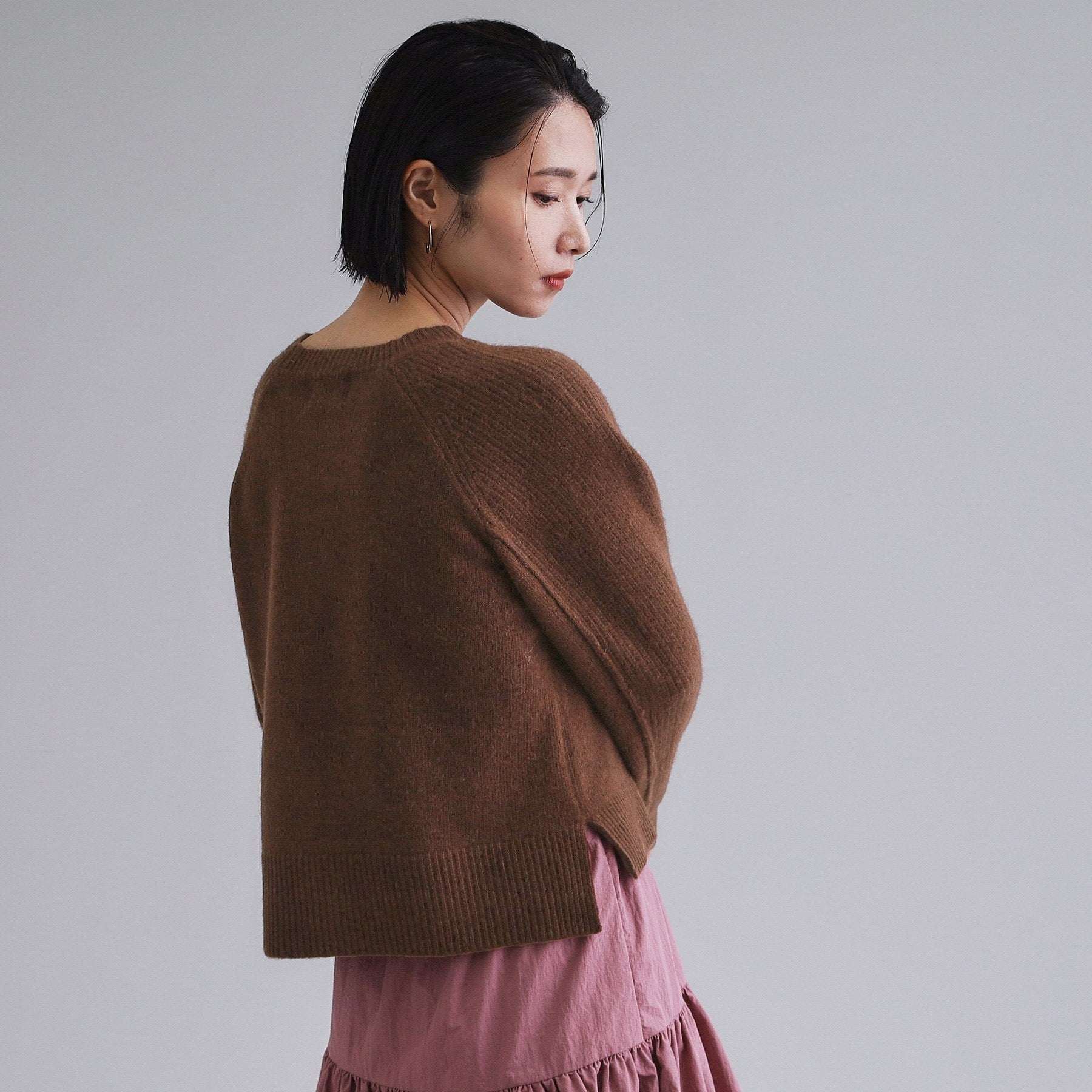 オペーク ドット クリップ OPAQUE.CLIP 【es】メリノウール クルーミドルゲージニット （ブラウン(043)） ブラウン(043)