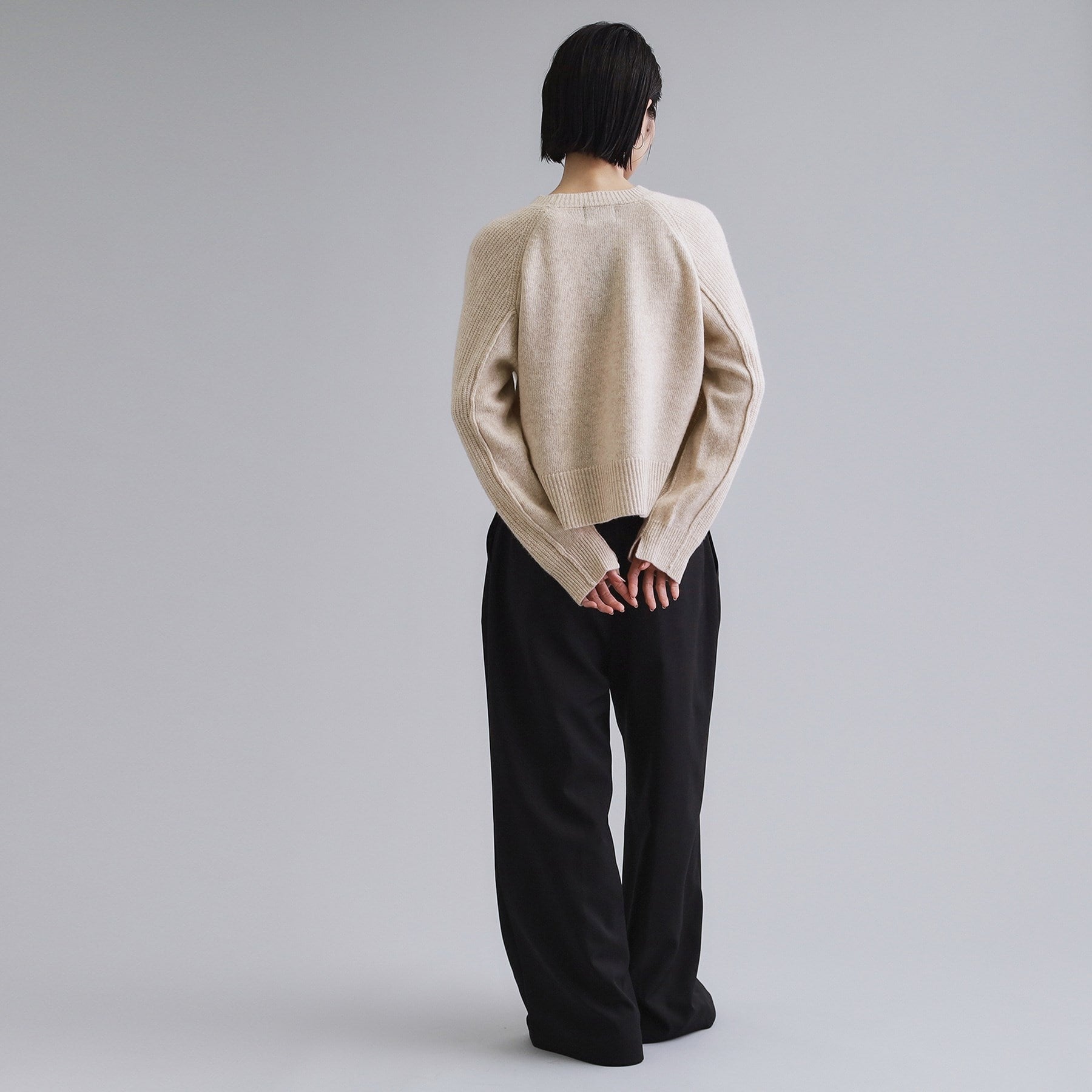 オペーク ドット クリップ OPAQUE.CLIP 【es】メリノウール クルーミドルゲージニット （ブラウン(043)） ブラウン(043)