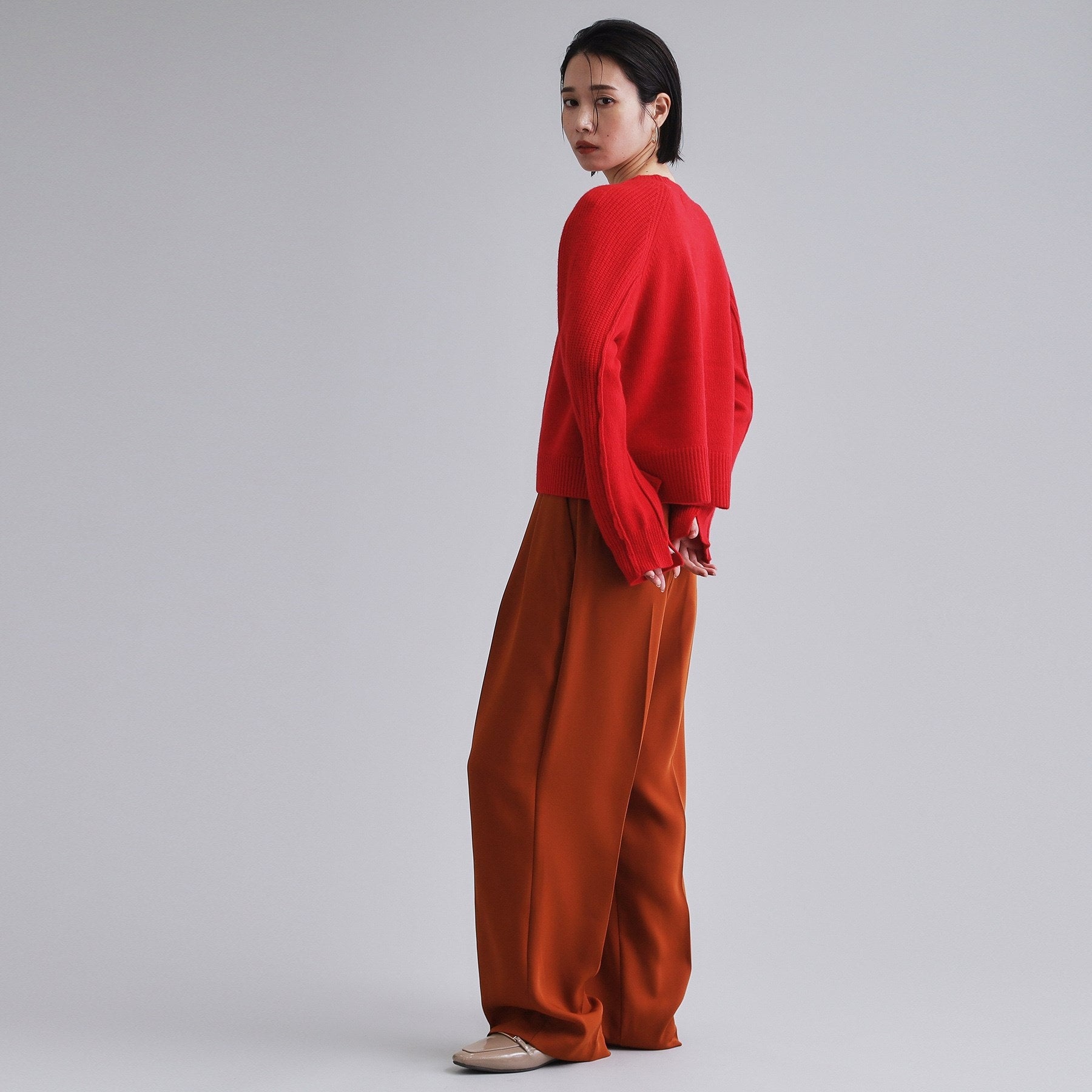 オペーク ドット クリップ OPAQUE.CLIP 【es】メリノウール クルーミドルゲージニット （ブラウン(043)） ブラウン(043)