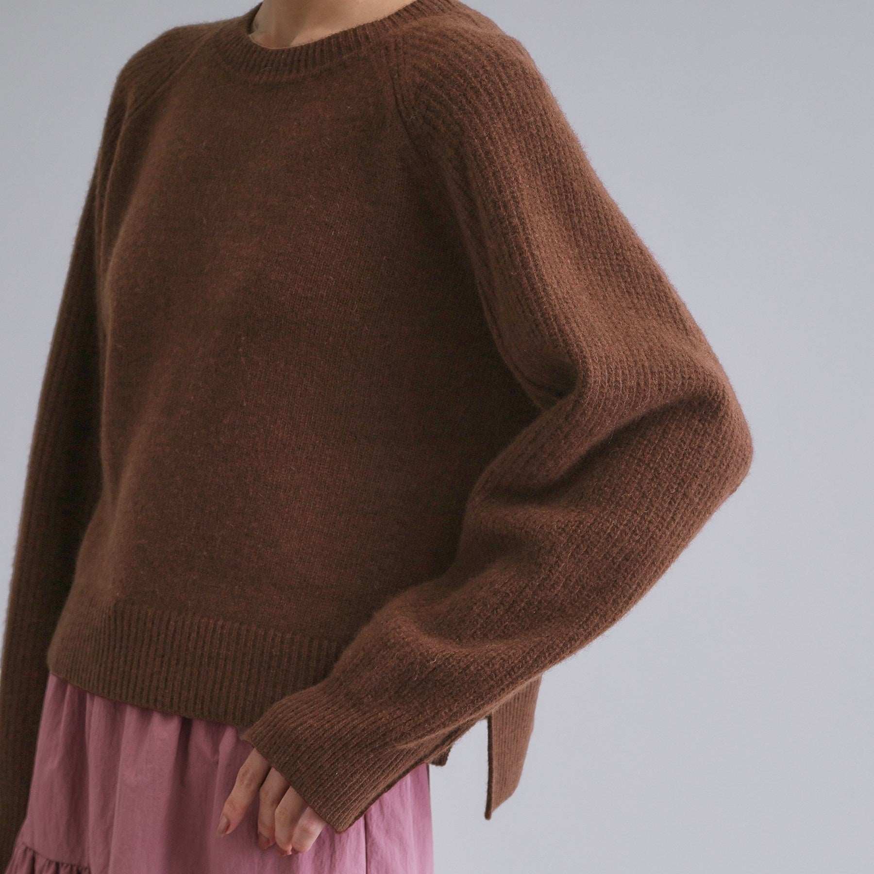 オペーク ドット クリップ OPAQUE.CLIP 【es】メリノウール クルーミドルゲージニット （ブラウン(043)） ブラウン(043)