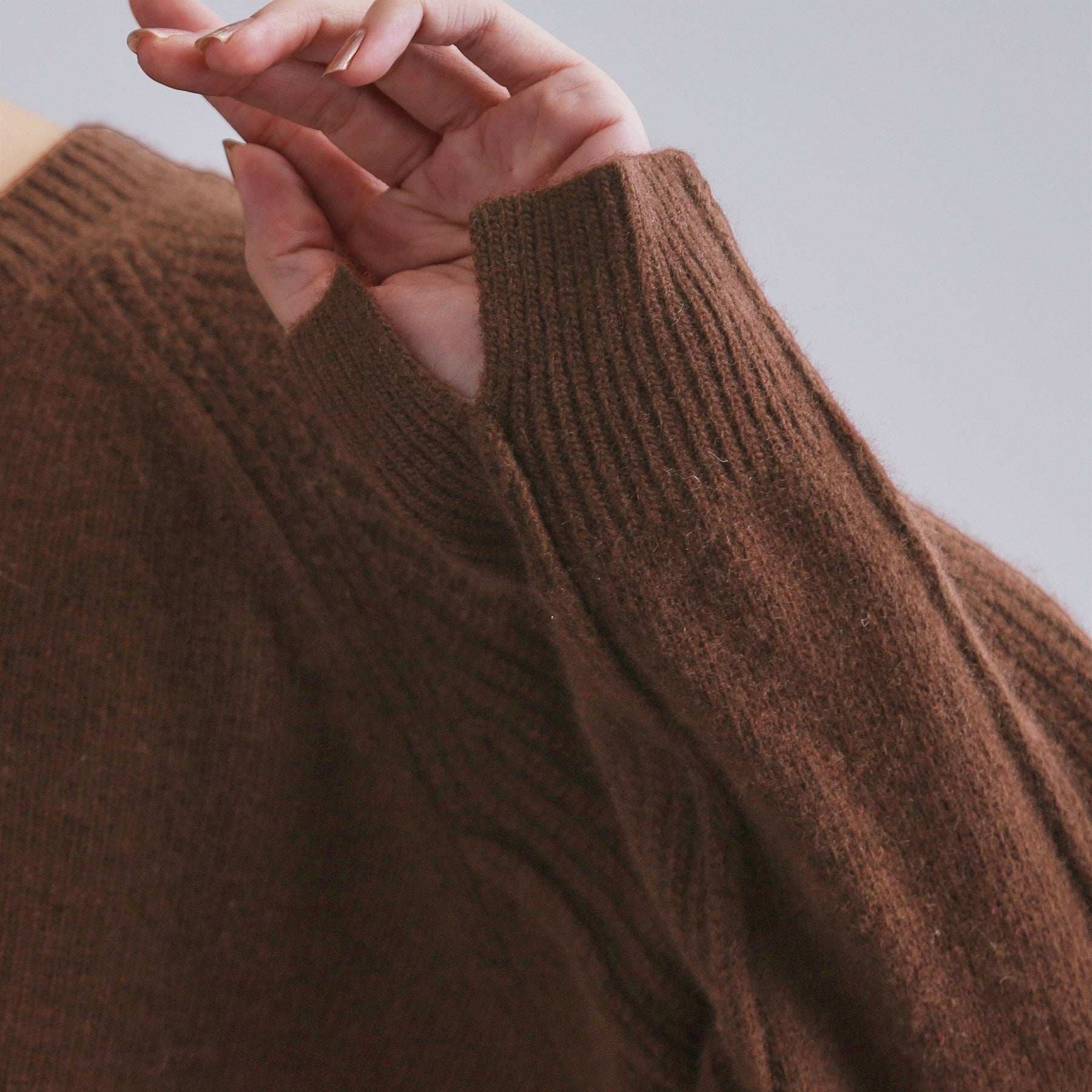 オペーク ドット クリップ OPAQUE.CLIP 【es】メリノウール クルーミドルゲージニット （ブラウン(043)） ブラウン(043)