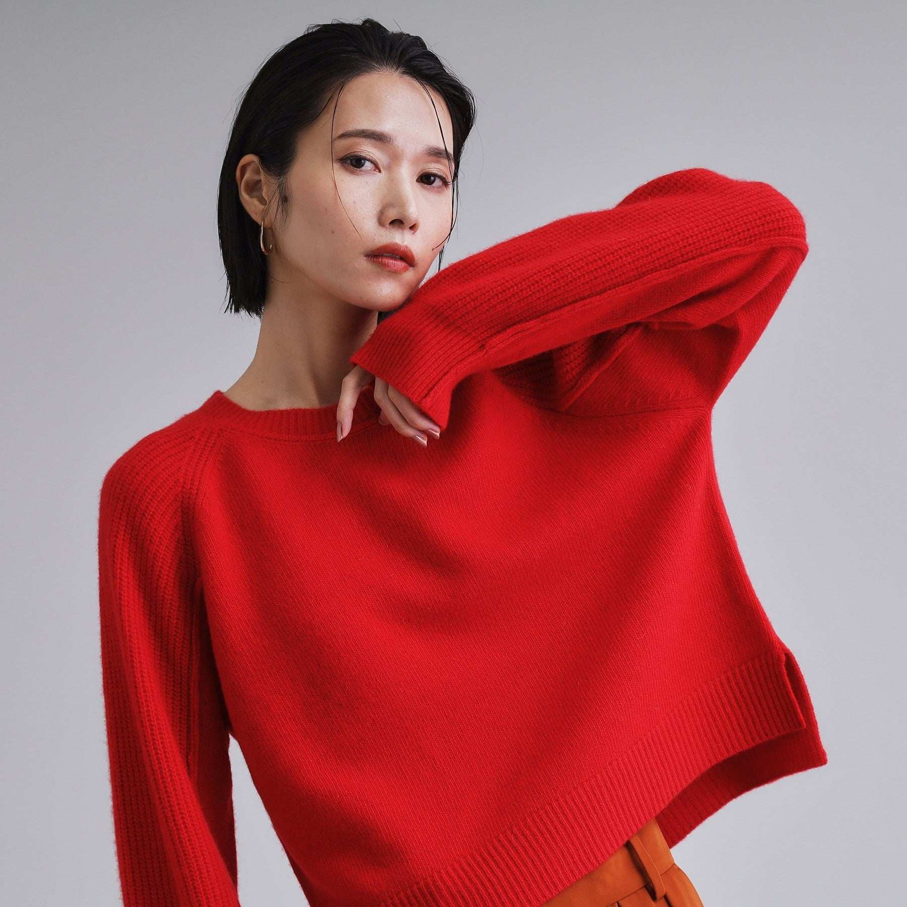 オペーク ドット クリップ OPAQUE.CLIP 【es】メリノウール クルーミドルゲージニット （ブラウン(043)） ブラウン(043)