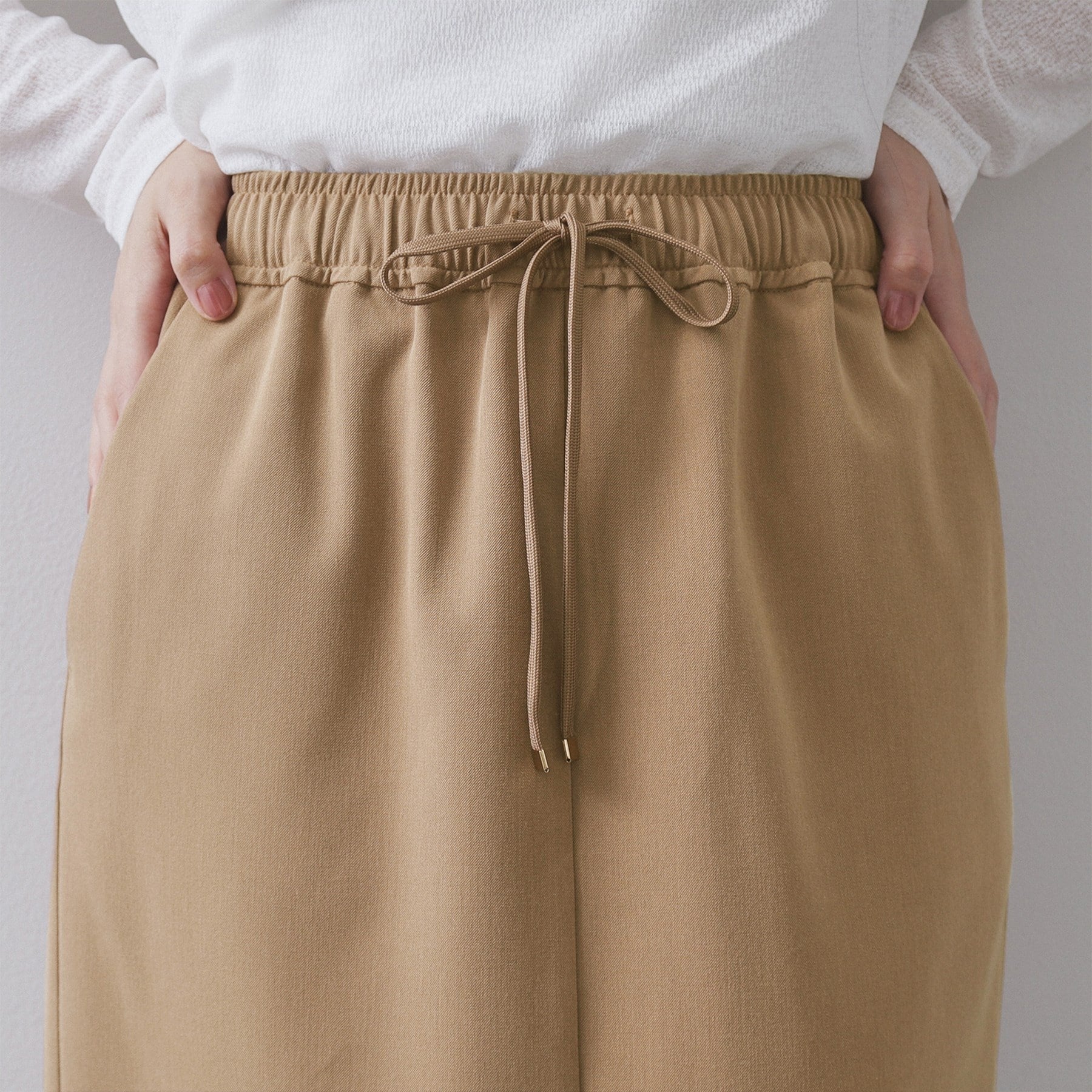 オペーク ドット クリップ OPAQUE.CLIP 裏起毛イージーナロースカート／ネオサーモ【蓄熱素材／洗濯機洗い可 （ブラック(019)） ブラック(019)