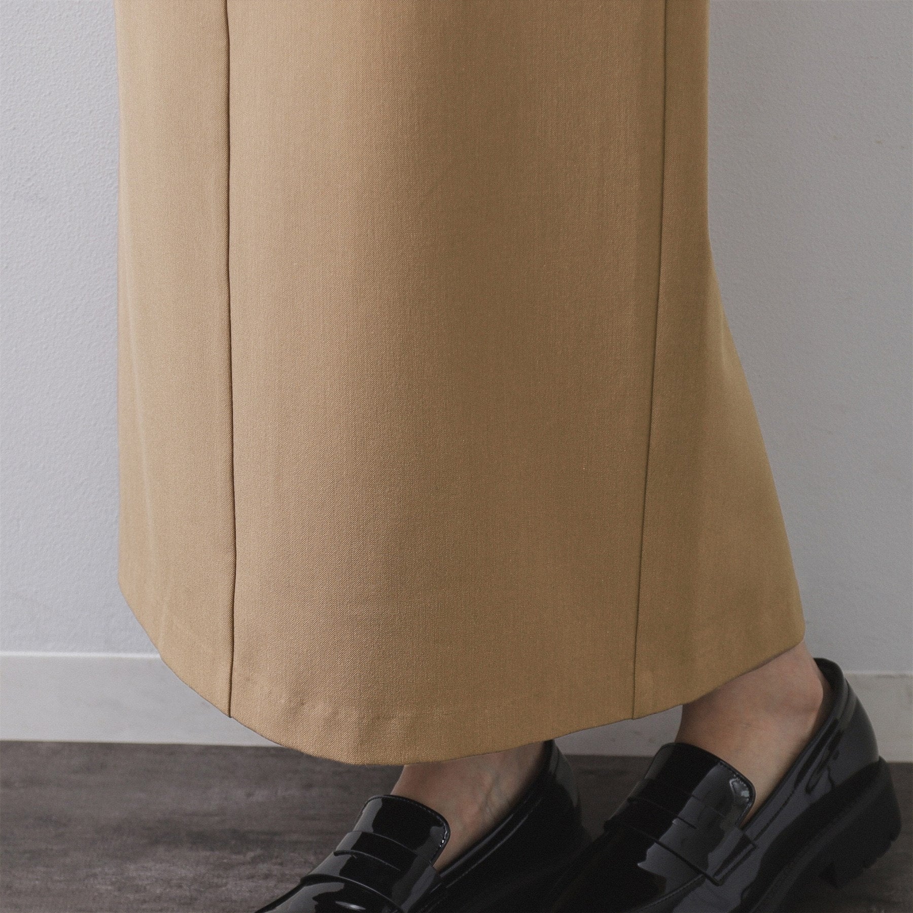 オペーク ドット クリップ OPAQUE.CLIP 裏起毛イージーナロースカート／ネオサーモ【蓄熱素材／洗濯機洗い可 （ブラック(019)） ブラック(019)