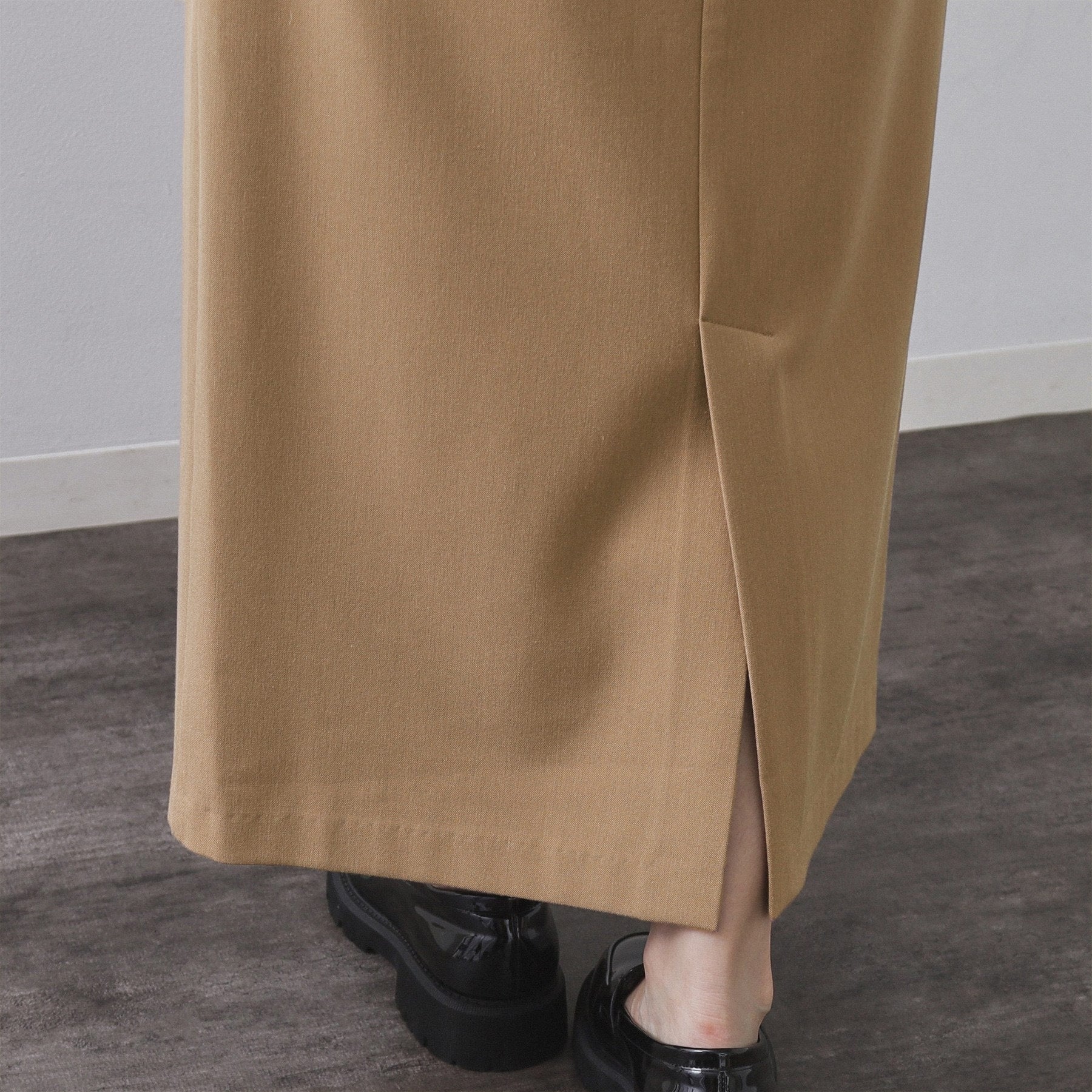 オペーク ドット クリップ OPAQUE.CLIP 裏起毛イージーナロースカート／ネオサーモ【蓄熱素材／洗濯機洗い可 （ブラック(019)） ブラック(019)