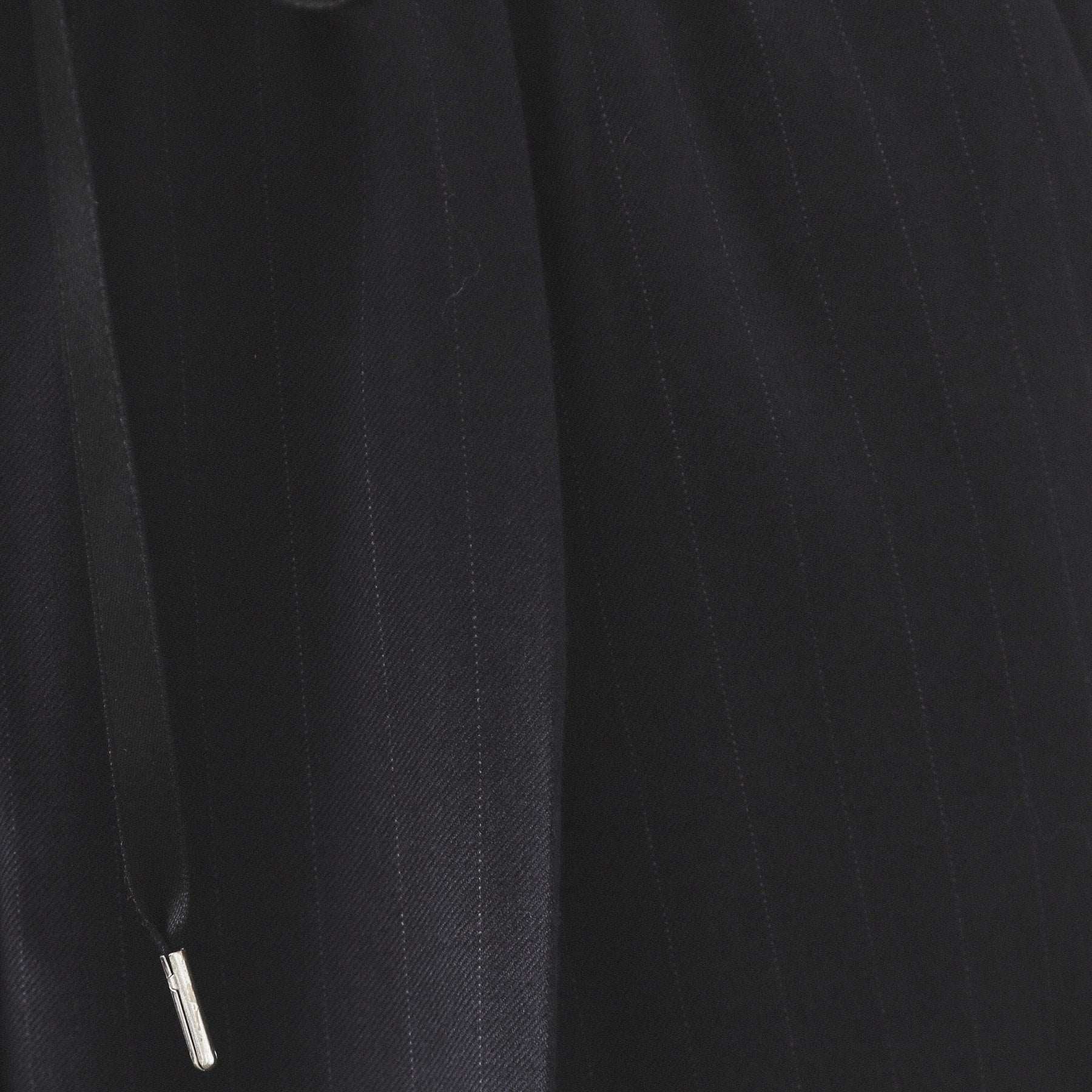 オペーク ドット クリップ OPAQUE.CLIP ストレッチピンストライプ裏起毛イージーワイドパンツ【吸湿発熱／洗濯機洗い可】 （ネイビー(394)） ネイビー(394)