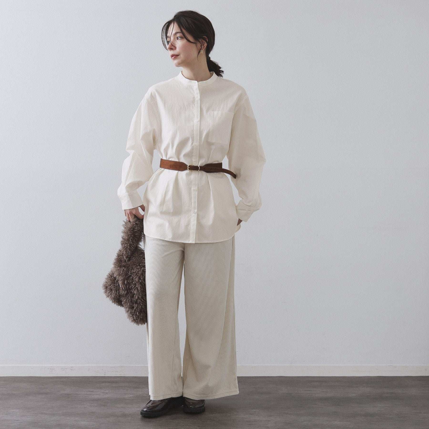 オペーク ドット クリップ OPAQUE.CLIP オックスバンドカラーシャツ【洗濯機洗い可】 （ブルー(091)） ブルー(091)