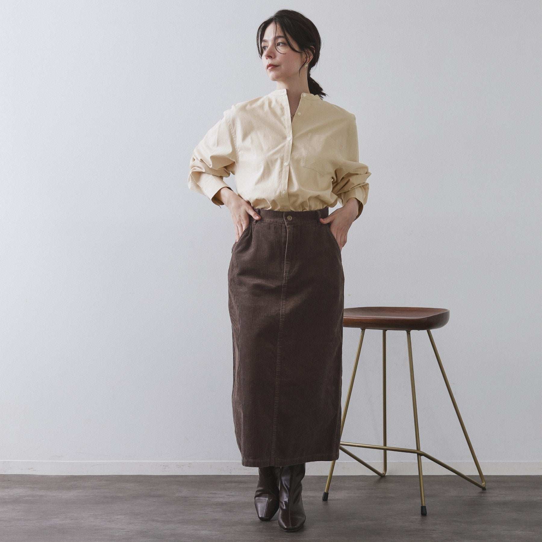 オペーク ドット クリップ OPAQUE.CLIP オックスバンドカラーシャツ【洗濯機洗い可】 （ブルー(091)） ブルー(091)