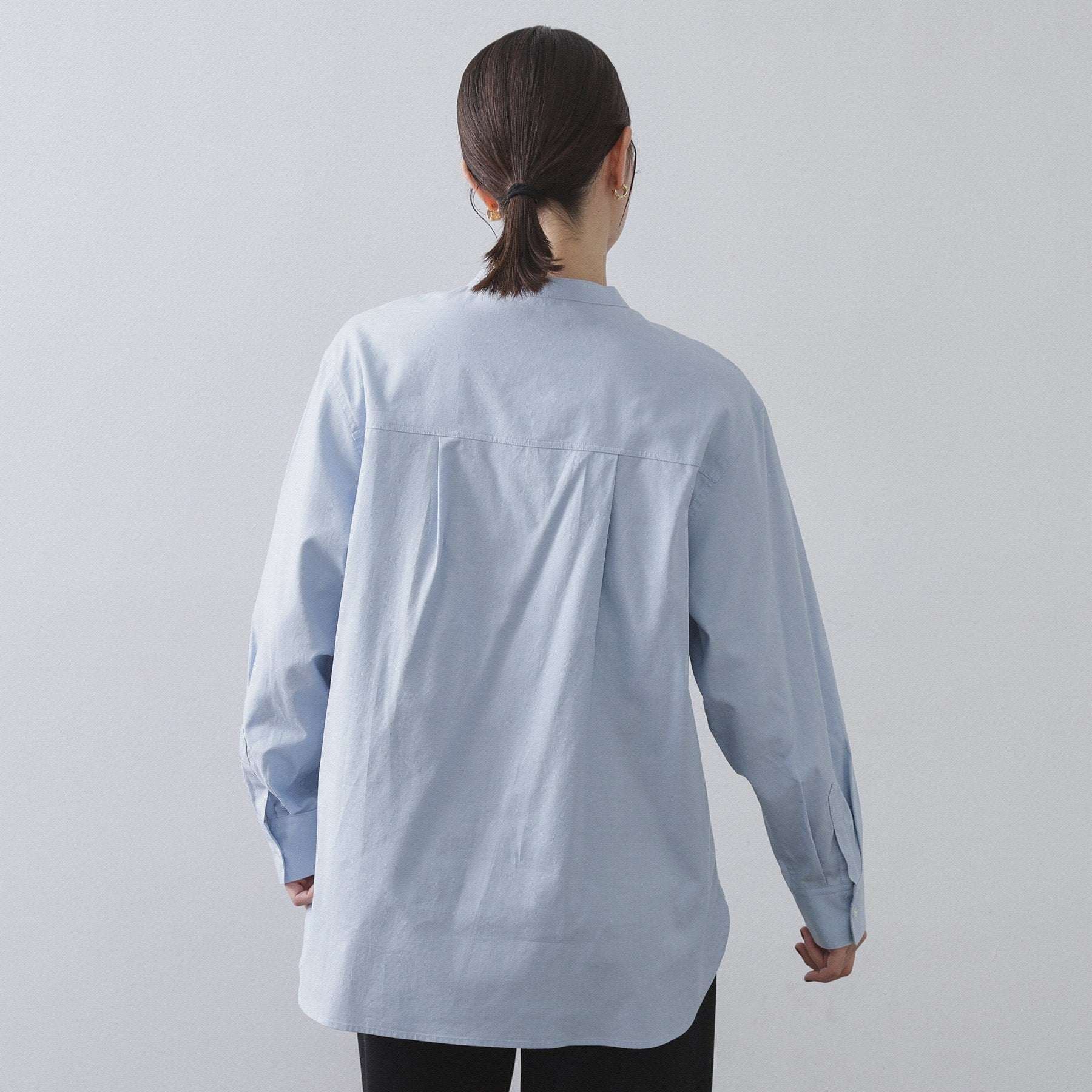 オペーク ドット クリップ OPAQUE.CLIP オックスバンドカラーシャツ【洗濯機洗い可】 （ブルー(091)） ブルー(091)