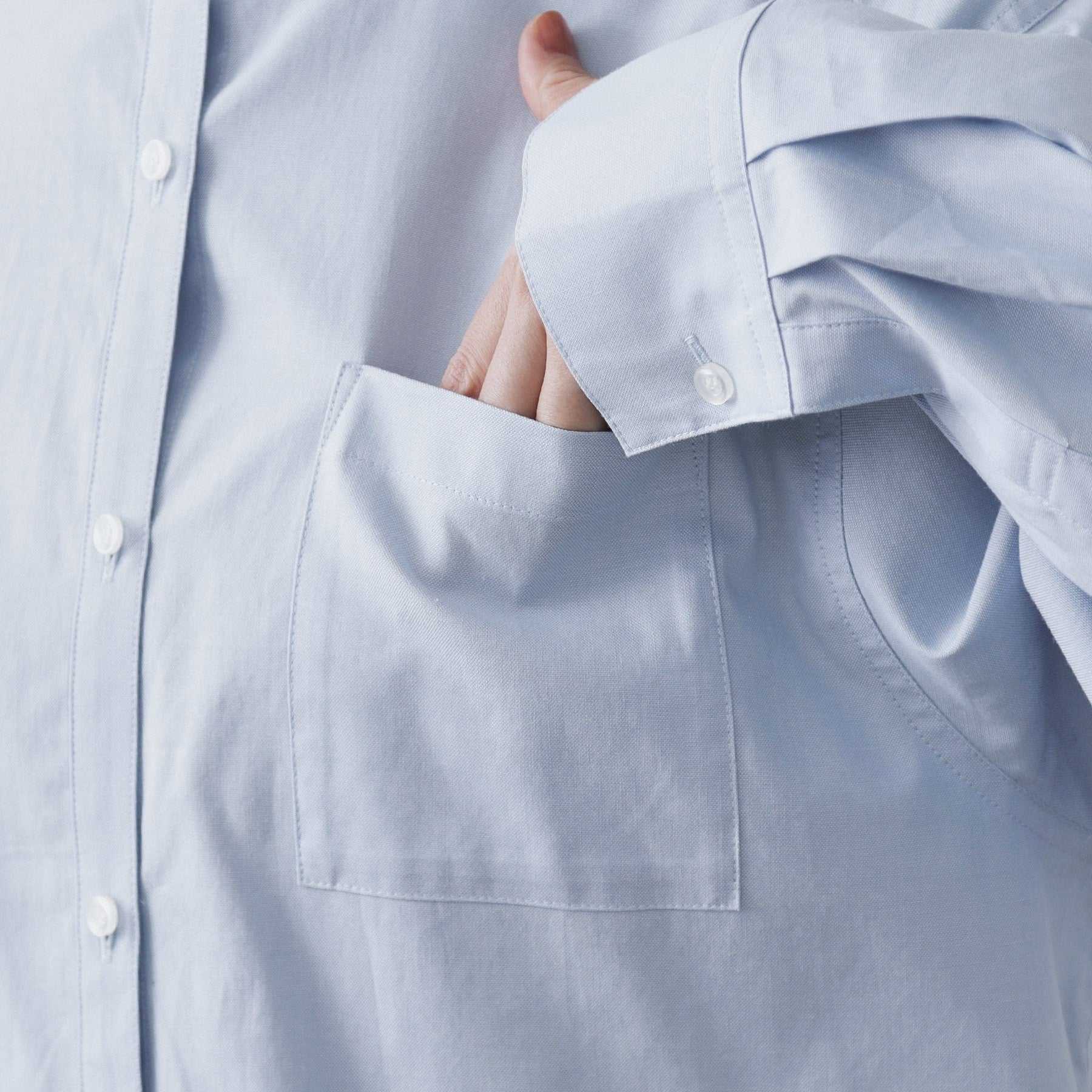 オペーク ドット クリップ OPAQUE.CLIP オックスバンドカラーシャツ【洗濯機洗い可】 （ブルー(091)） ブルー(091)