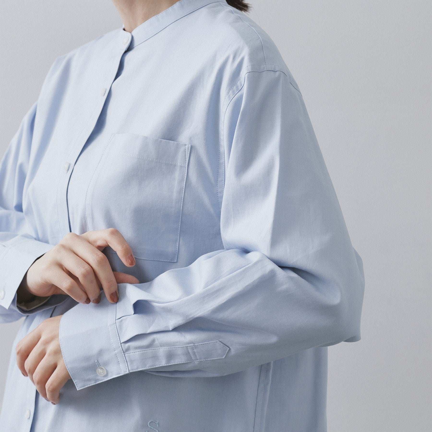 オペーク ドット クリップ OPAQUE.CLIP オックスバンドカラーシャツ【洗濯機洗い可】 （ブルー(091)） ブルー(091)