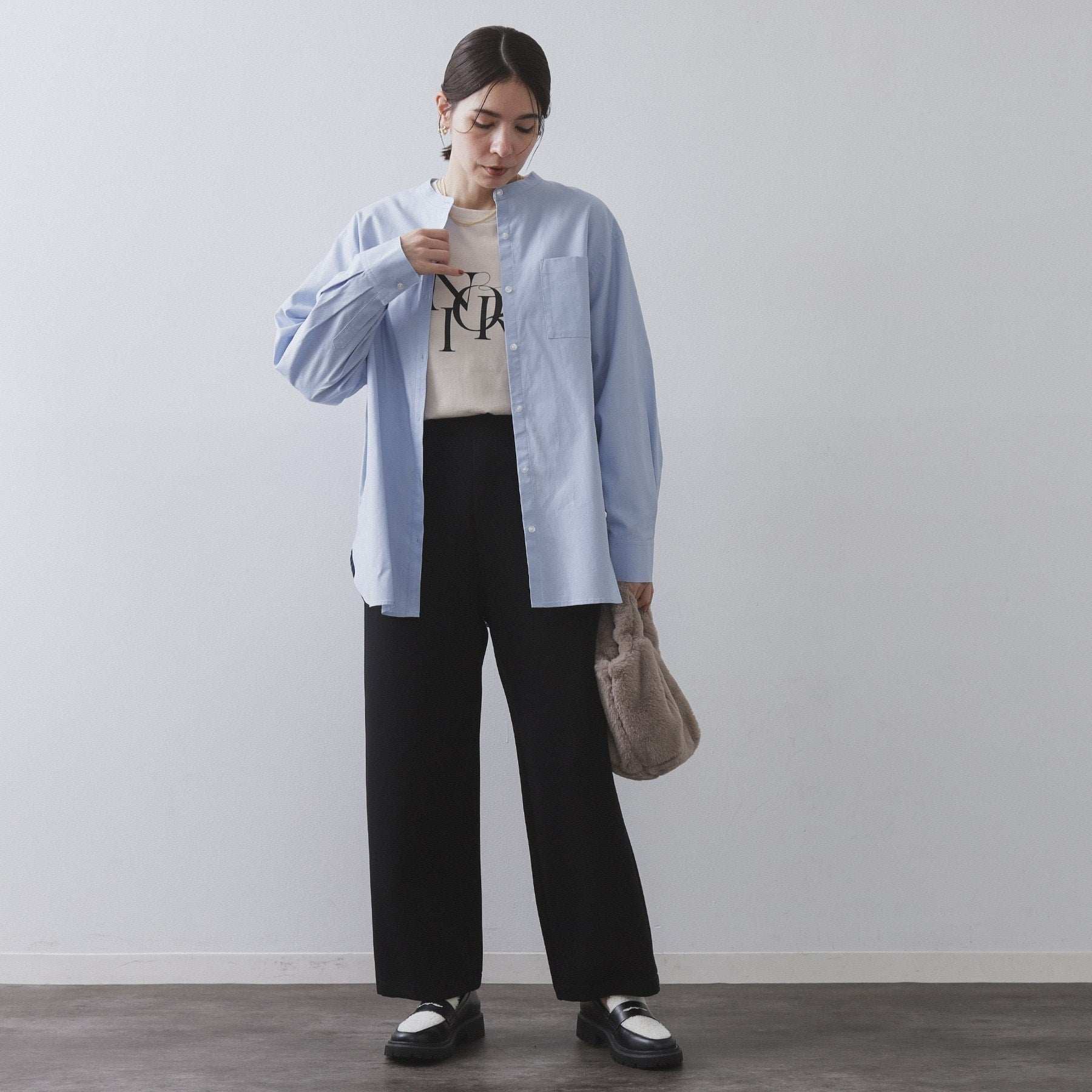 オペーク ドット クリップ OPAQUE.CLIP イージーカーブワイドパンツ【洗濯機OK】 （ブラック(019)） ブラック(019)