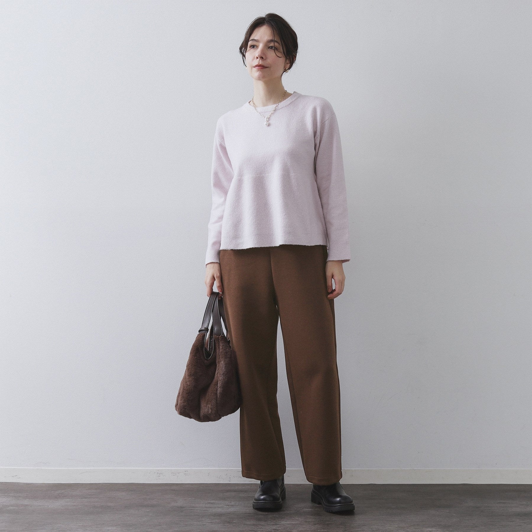 オペーク ドット クリップ OPAQUE.CLIP イージーカーブワイドパンツ【洗濯機OK】 （ブラック(019)） ブラック(019)