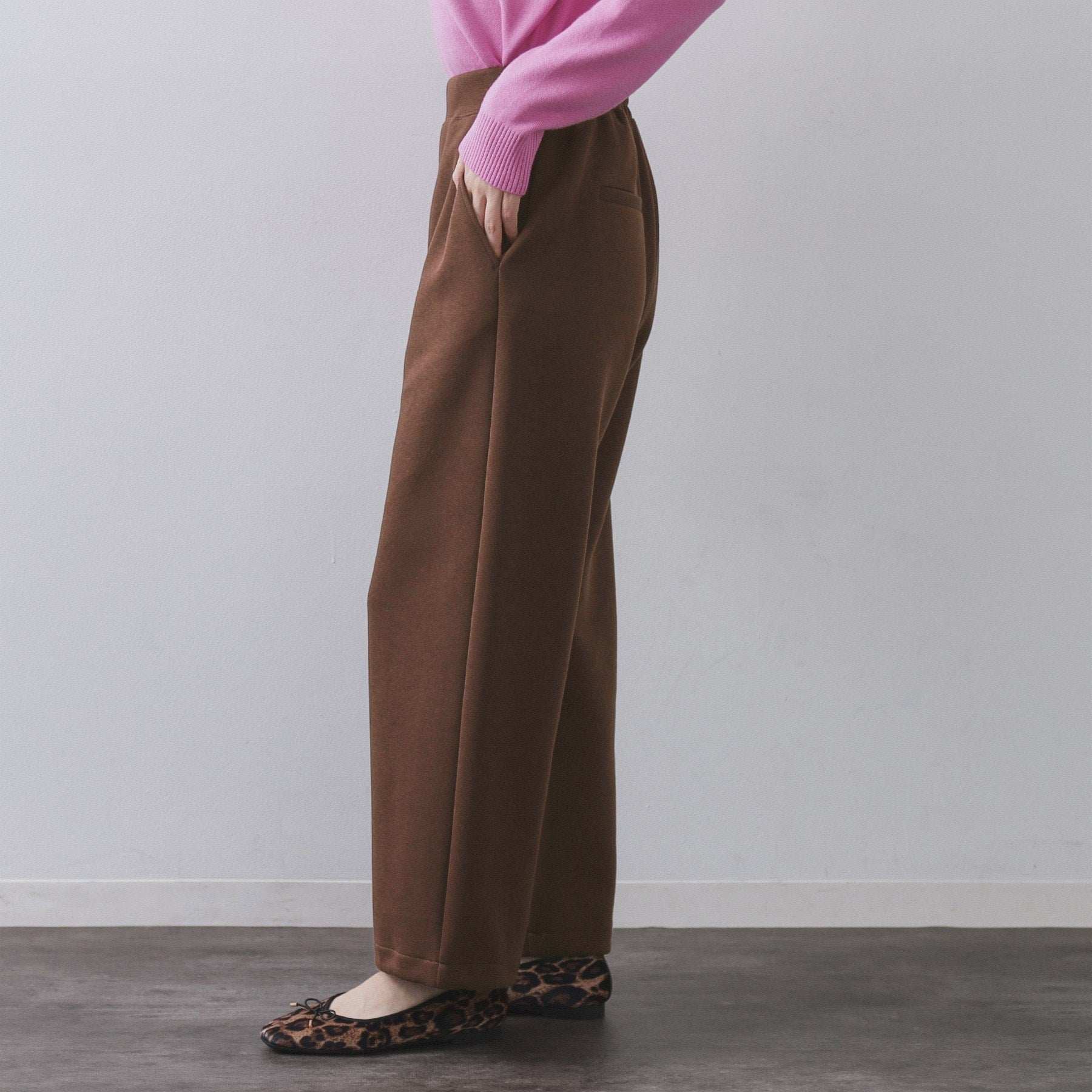 オペーク ドット クリップ OPAQUE.CLIP イージーカーブワイドパンツ【洗濯機OK】 （ブラック(019)） ブラック(019)