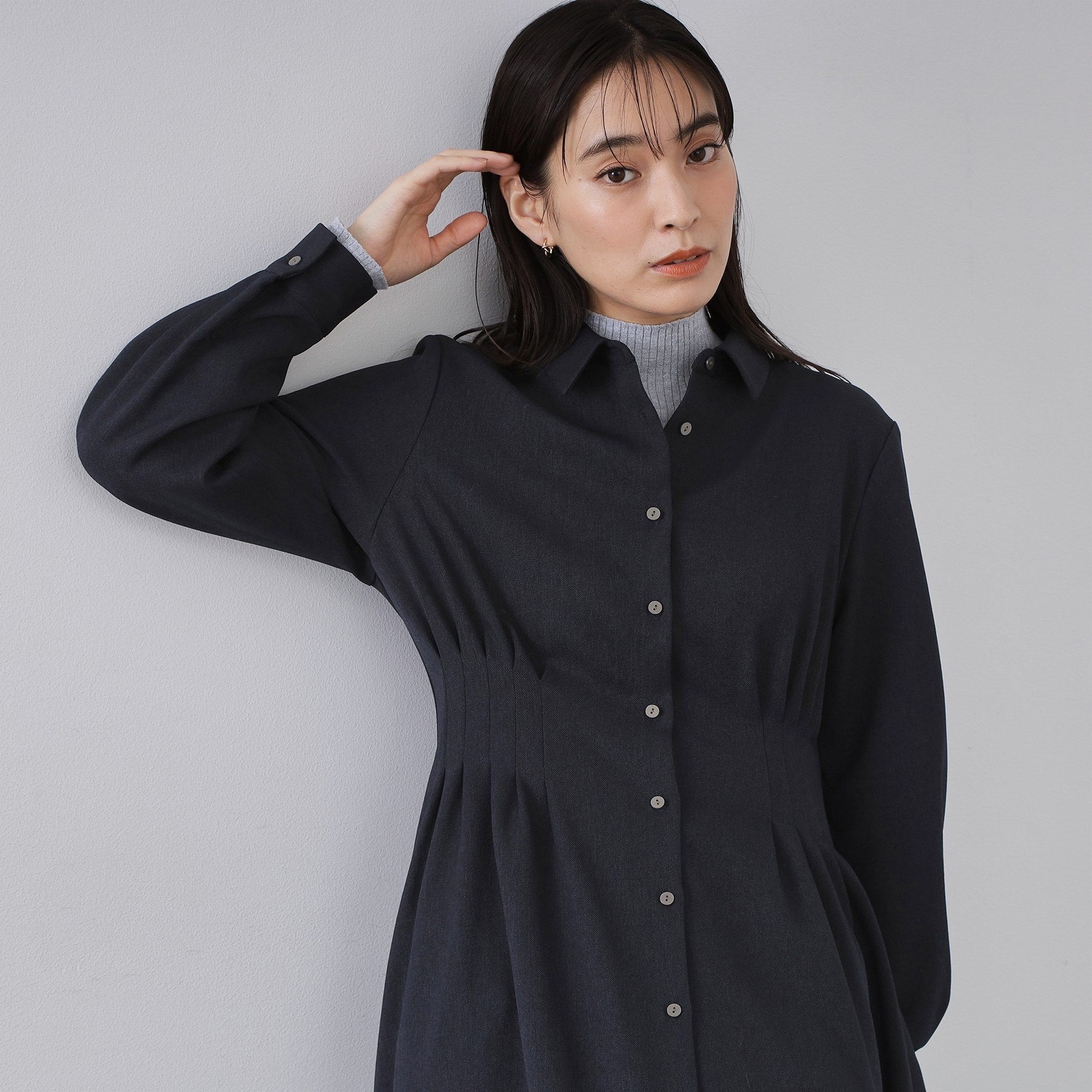 オペーク ドット クリップ OPAQUE.CLIP ウエストタックフィット＆フレアワンピース【洗濯機洗いOK】 （オフホワイト(003)） オフホワイト(003)