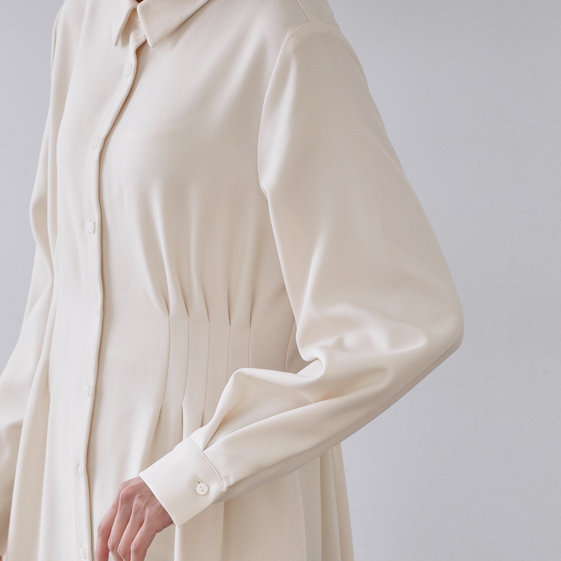 オペーク ドット クリップ OPAQUE.CLIP ウエストタックフィット＆フレアワンピース【洗濯機洗いOK】 （オフホワイト(003)） オフホワイト(003)