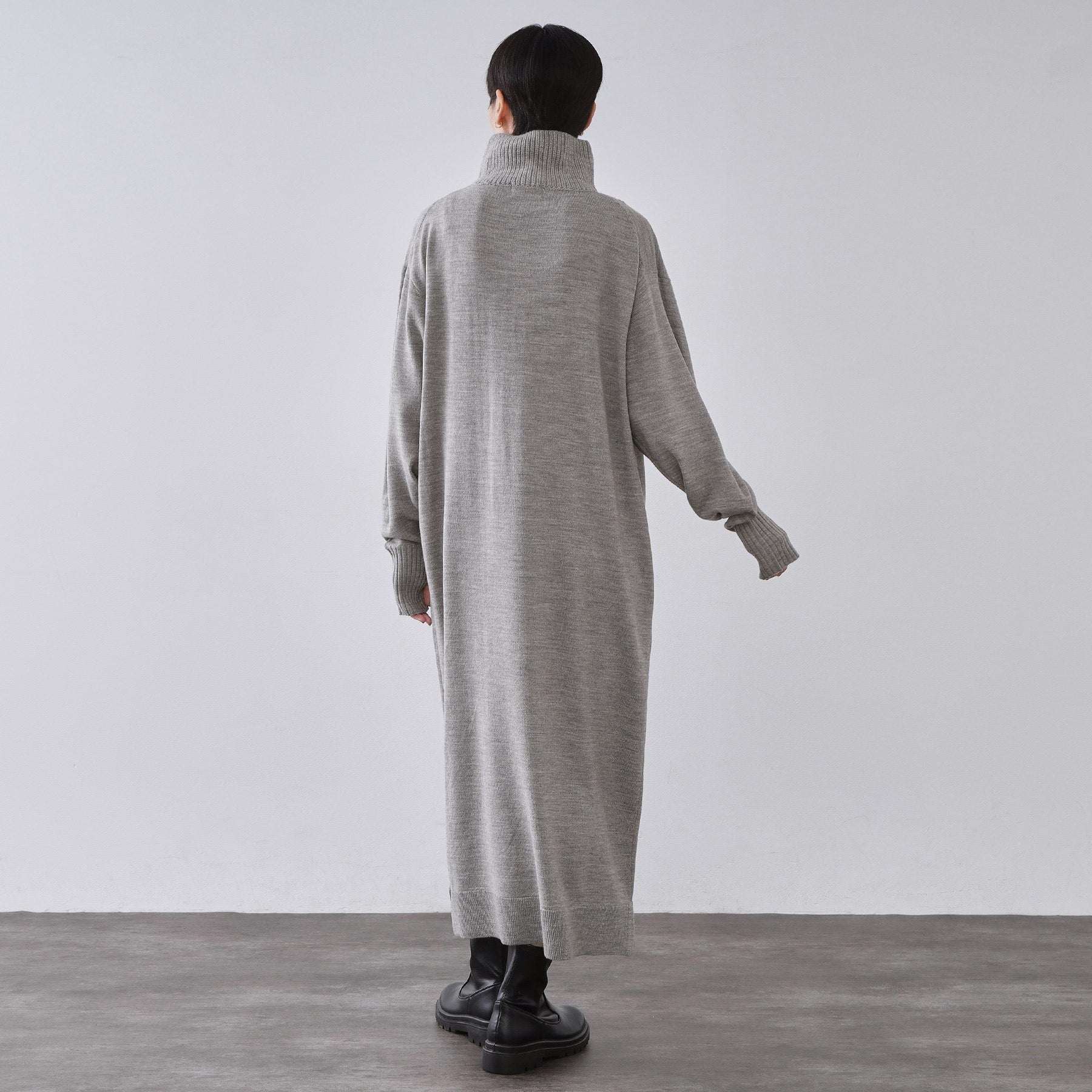 オペーク ドット クリップ OPAQUE.CLIP ハーフジップニットワンピース【洗濯機OK】 （ブラック(019)） ブラック(019)