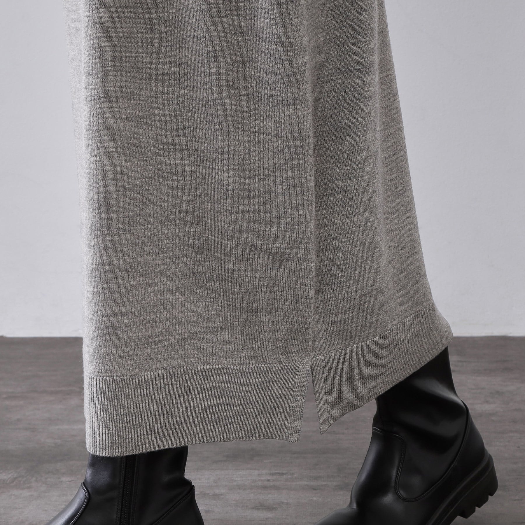 オペーク ドット クリップ OPAQUE.CLIP ハーフジップニットワンピース【洗濯機OK】 （ブラック(019)） ブラック(019)