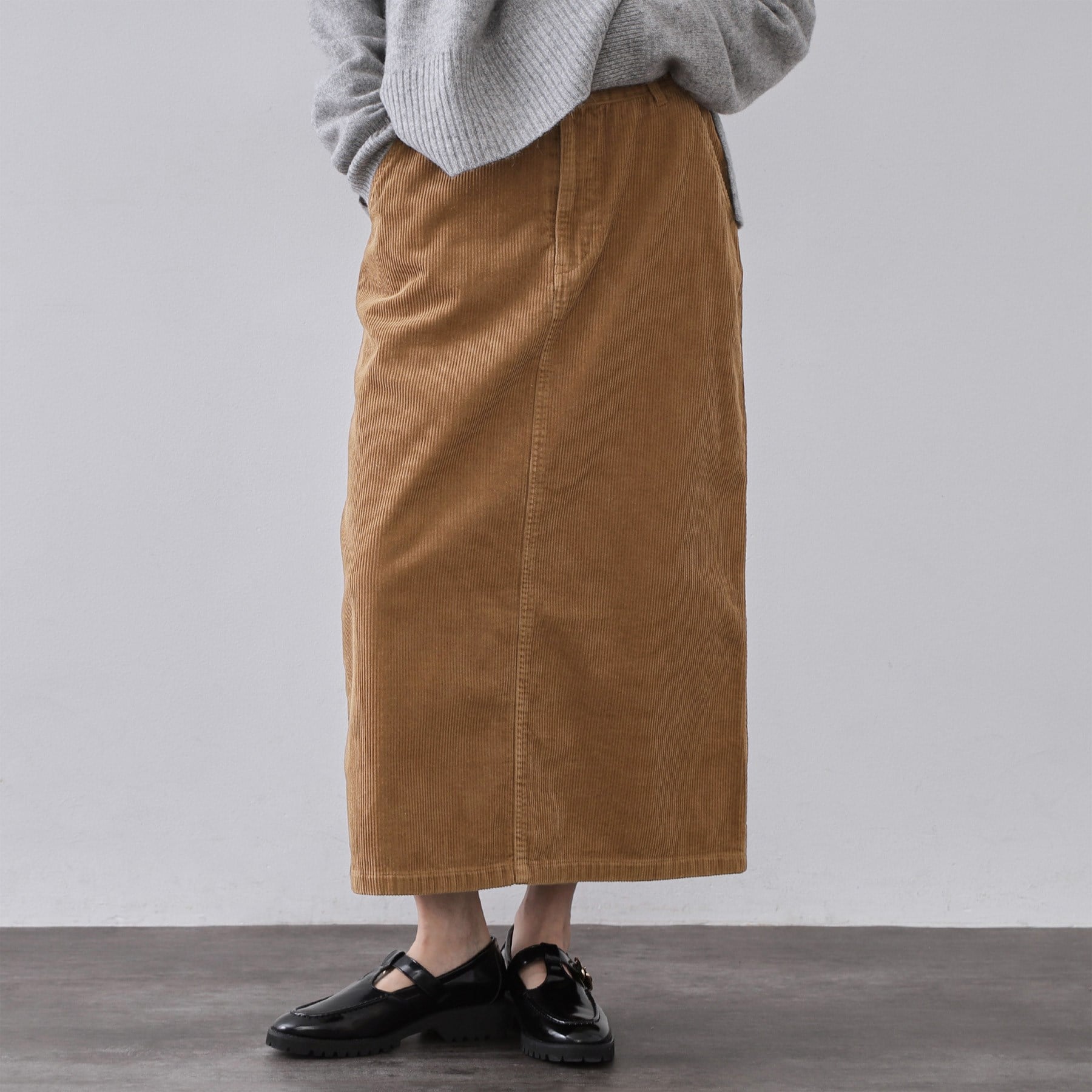 オペーク ドット クリップ OPAQUE.CLIP コーデュロイナロースカート【洗濯機OK】 （キャメルブラウン(041)） キャメルブラウン(041)