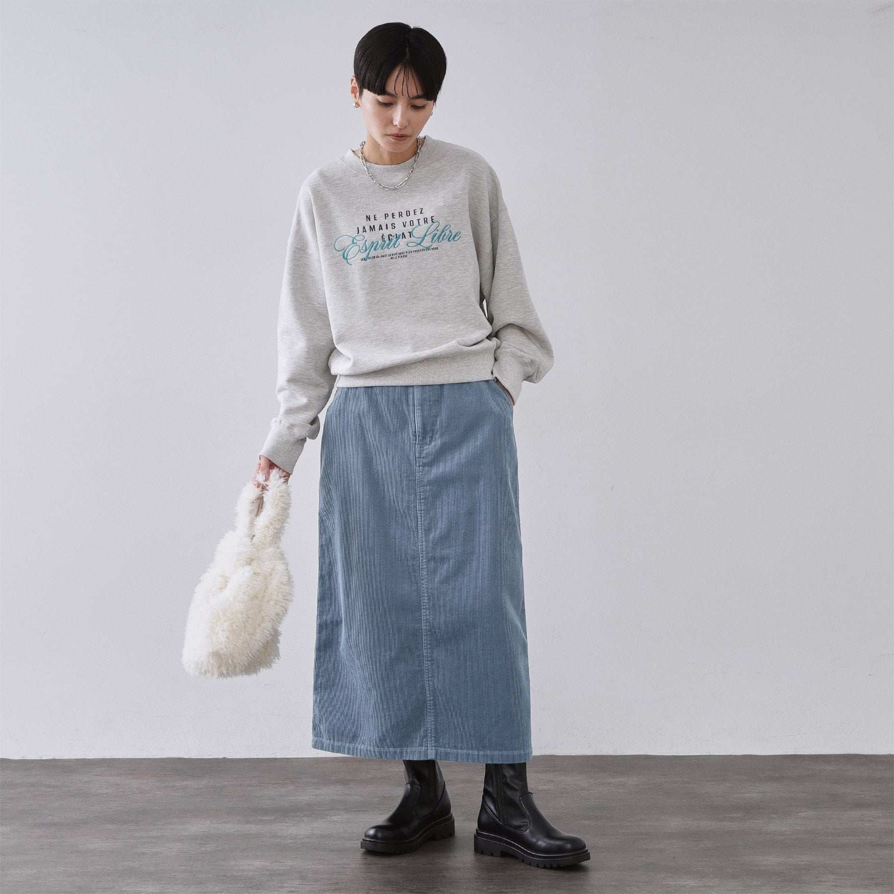 オペーク ドット クリップ OPAQUE.CLIP コーデュロイナロースカート【洗濯機OK】 （キャメルブラウン(041)） キャメルブラウン(041)