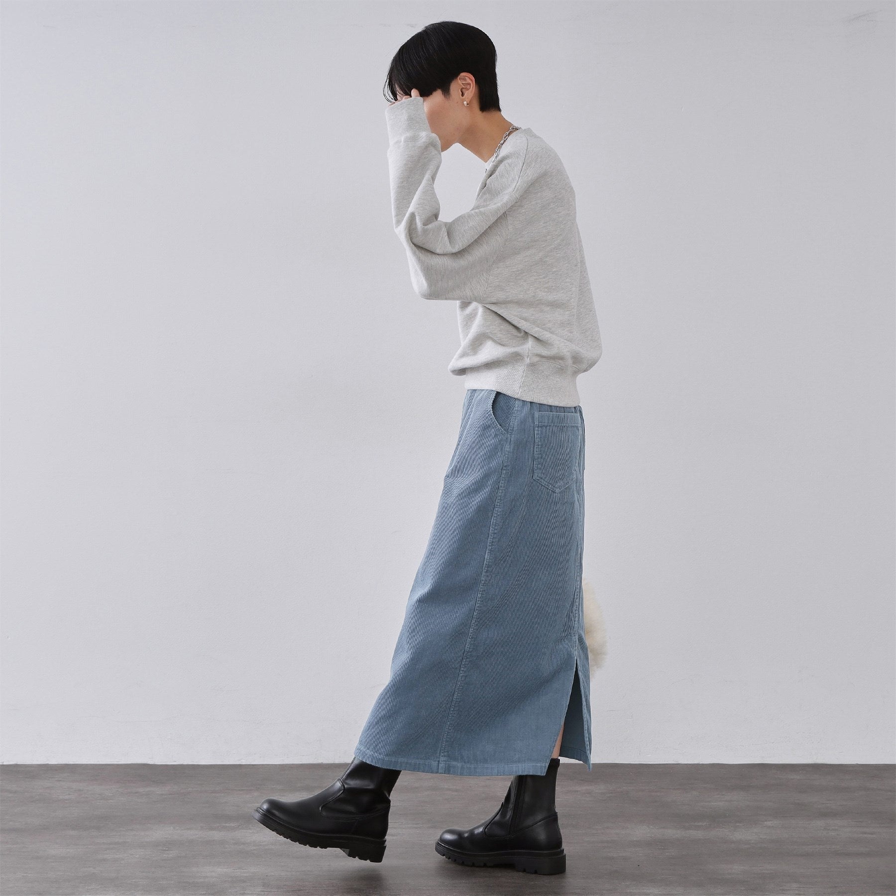 オペーク ドット クリップ OPAQUE.CLIP コーデュロイナロースカート【洗濯機OK】 （キャメルブラウン(041)） キャメルブラウン(041)