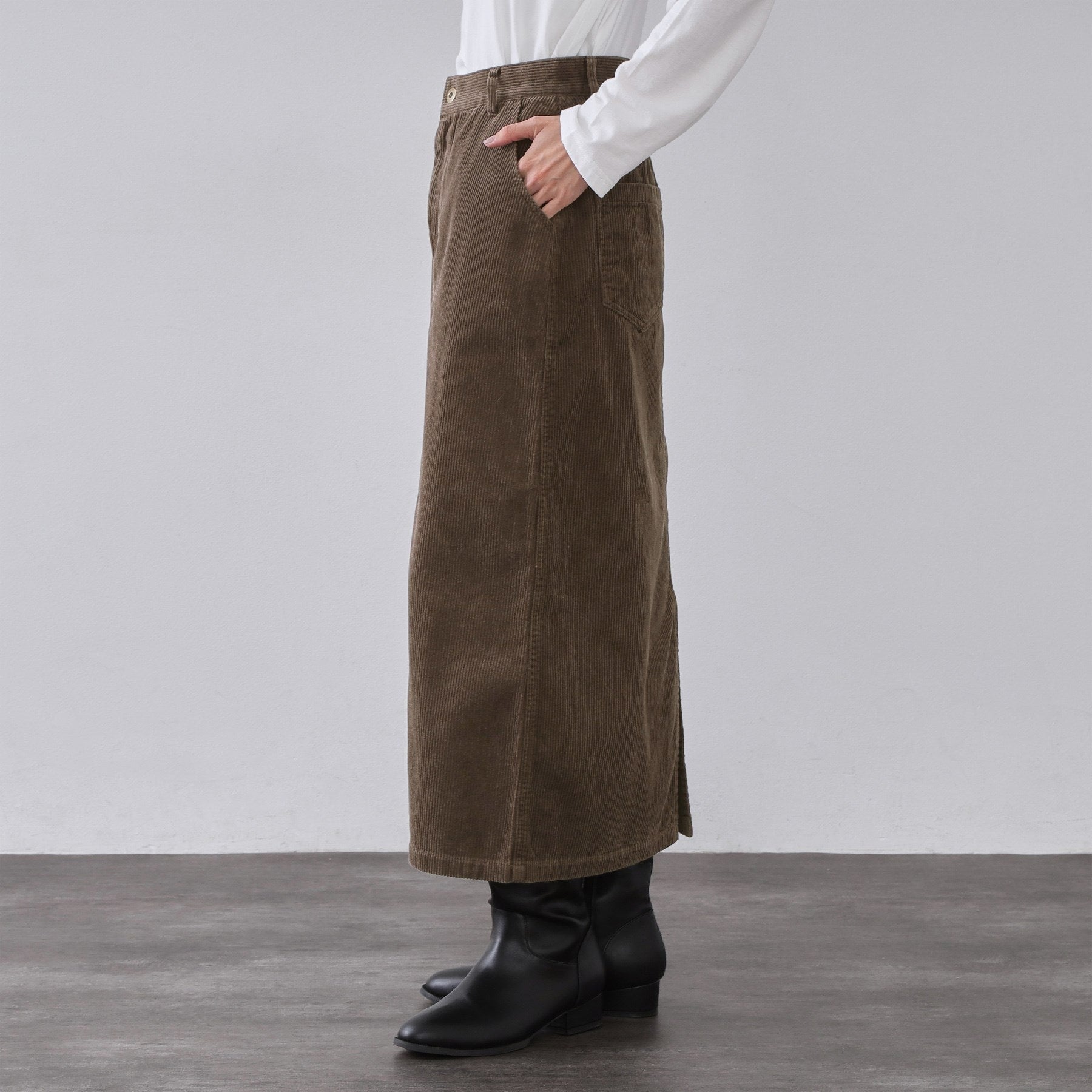 オペーク ドット クリップ OPAQUE.CLIP コーデュロイナロースカート【洗濯機OK】 （キャメルブラウン(041)） キャメルブラウン(041)