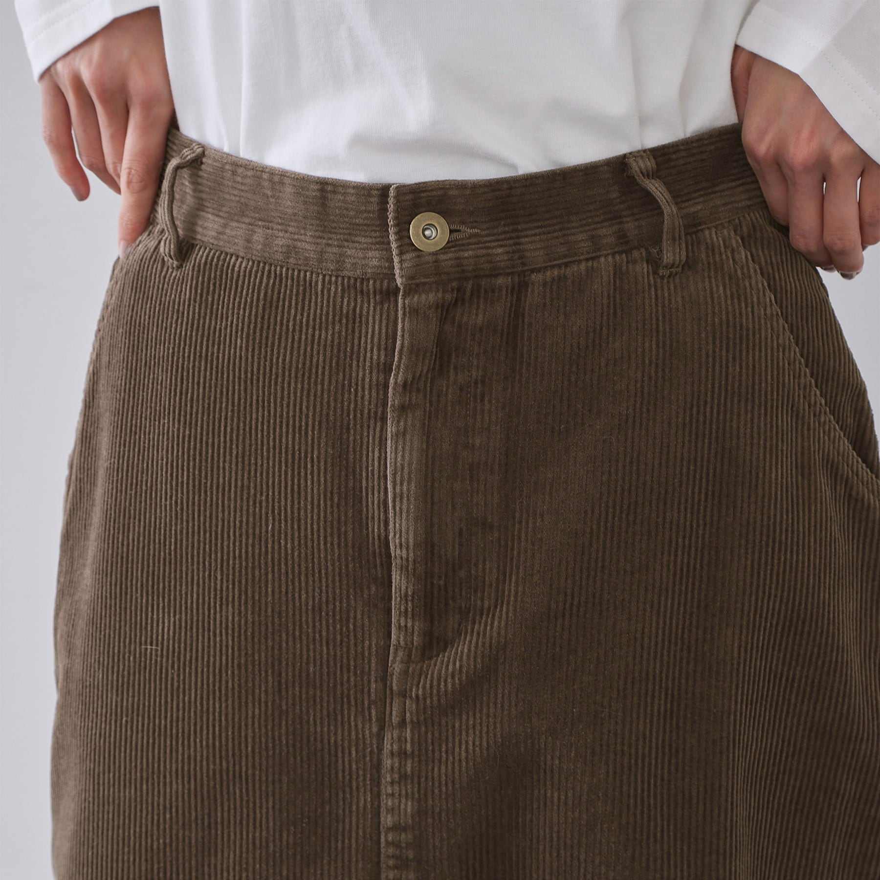 オペーク ドット クリップ OPAQUE.CLIP コーデュロイナロースカート【洗濯機OK】 （キャメルブラウン(041)） キャメルブラウン(041)