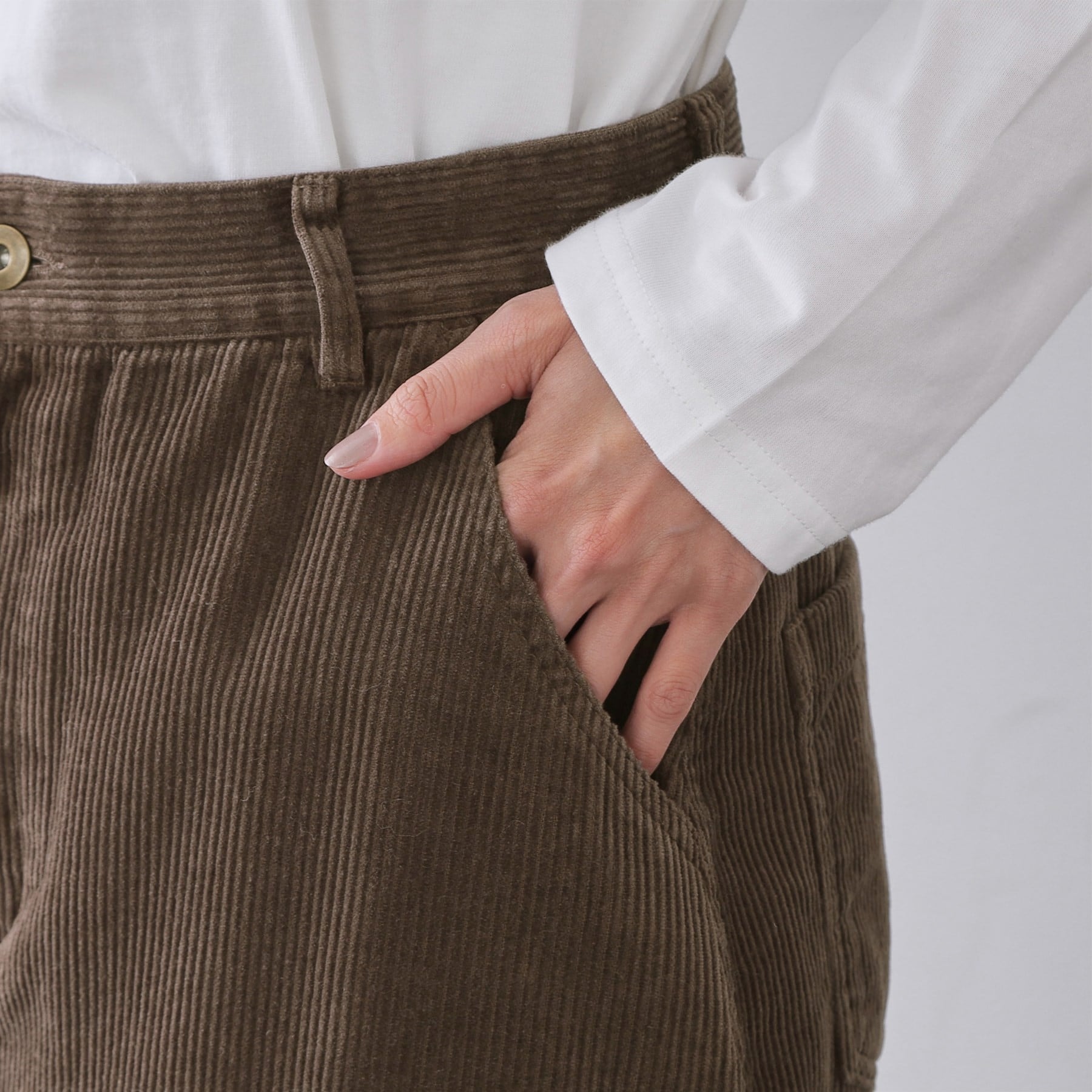 オペーク ドット クリップ OPAQUE.CLIP コーデュロイナロースカート【洗濯機OK】 （キャメルブラウン(041)） キャメルブラウン(041)