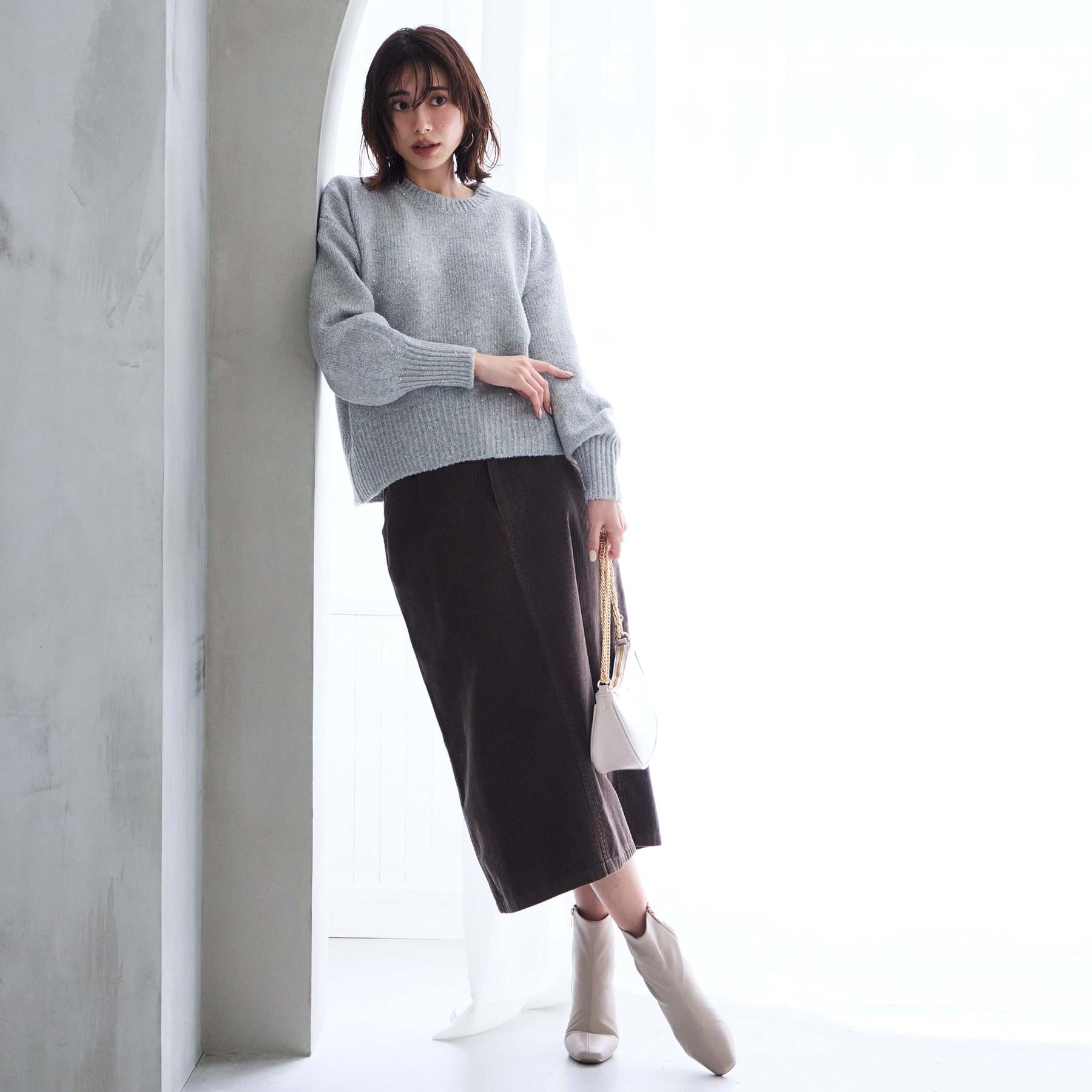 オペーク ドット クリップ OPAQUE.CLIP コーデュロイナロースカート【洗濯機OK】 （キャメルブラウン(041)） キャメルブラウン(041)