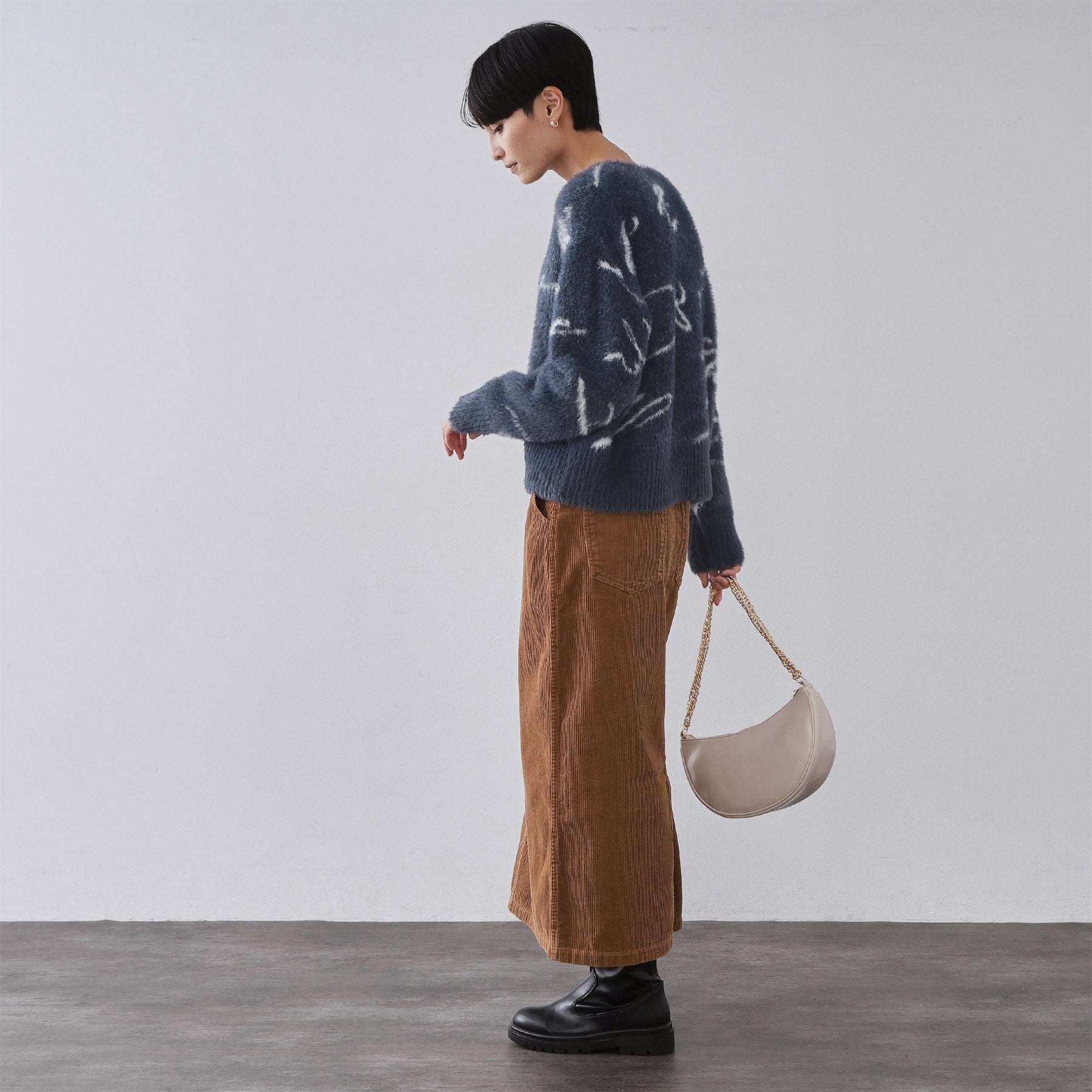 オペーク ドット クリップ OPAQUE.CLIP アート柄シャギーニット【洗濯機洗い可】 （グレー(112)） グレー(112)