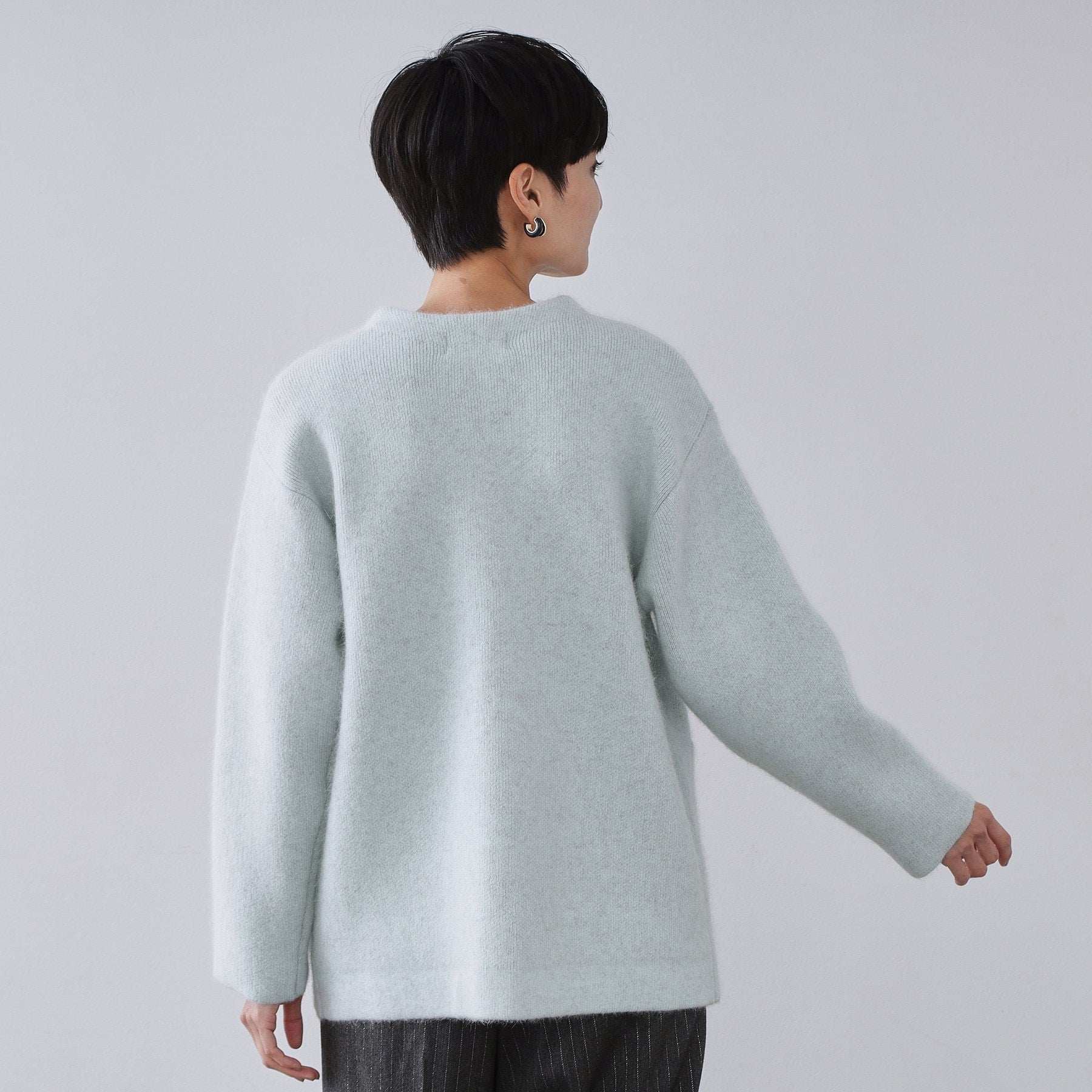 オペーク ドット クリップ OPAQUE.CLIP アンゴラ／フォックスブレンド ニットカーディガン【洗濯機洗いOK】 （モカブラウン(042)） モカブラウン(042)