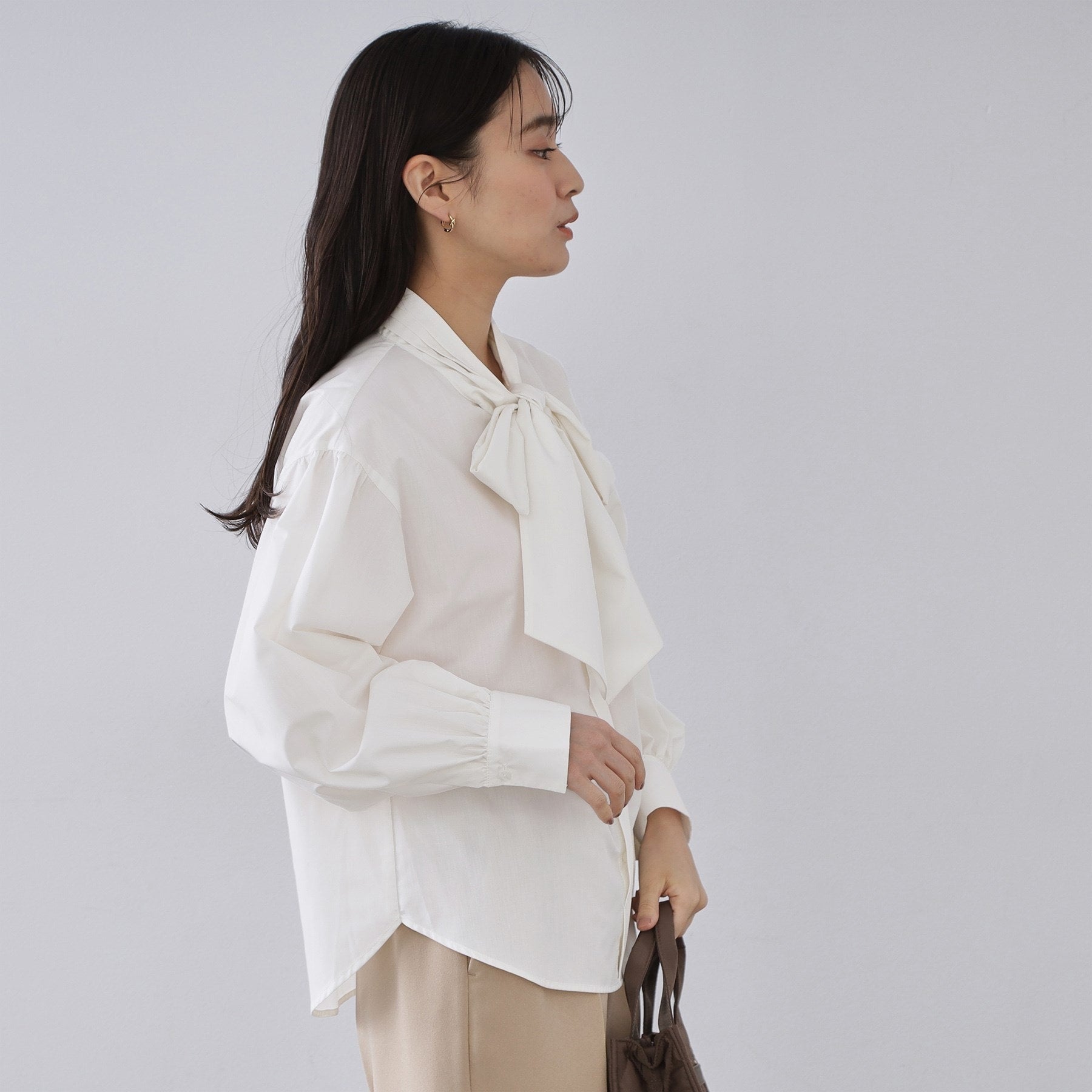 オペーク ドット クリップ OPAQUE.CLIP ボウタイブラウス【洗濯機OK】 （ホワイト(001)） ホワイト(001)