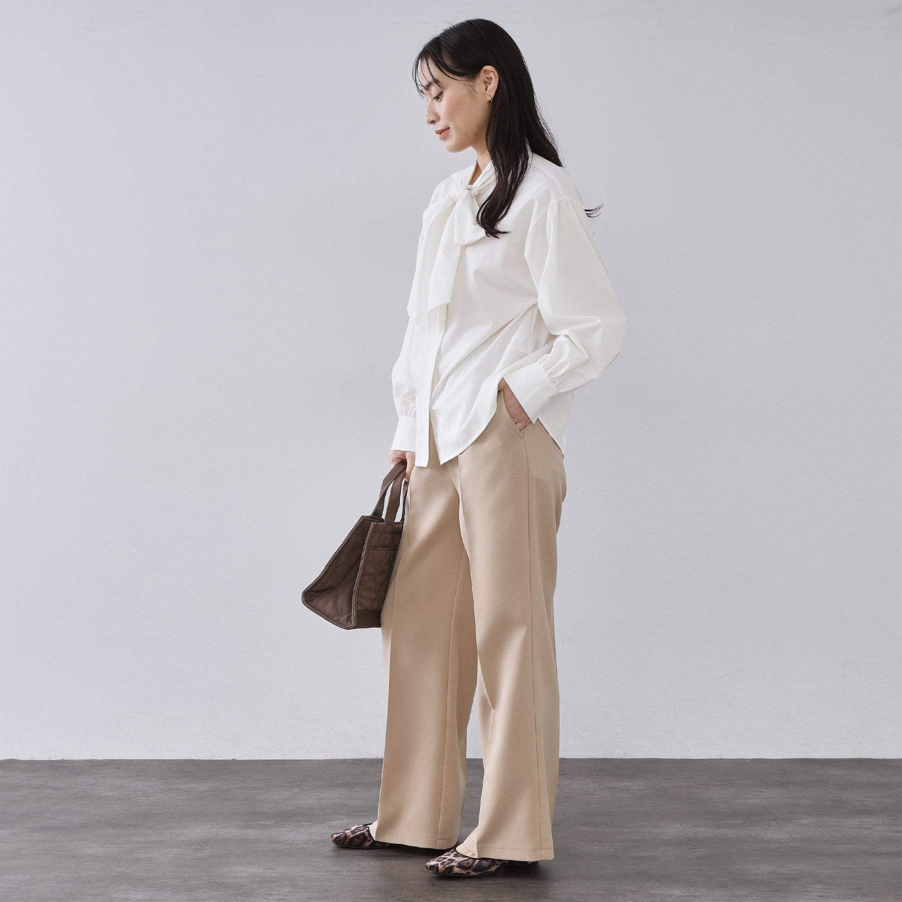 オペーク ドット クリップ OPAQUE.CLIP ボウタイブラウス【洗濯機OK】 （ホワイト(001)） ホワイト(001)