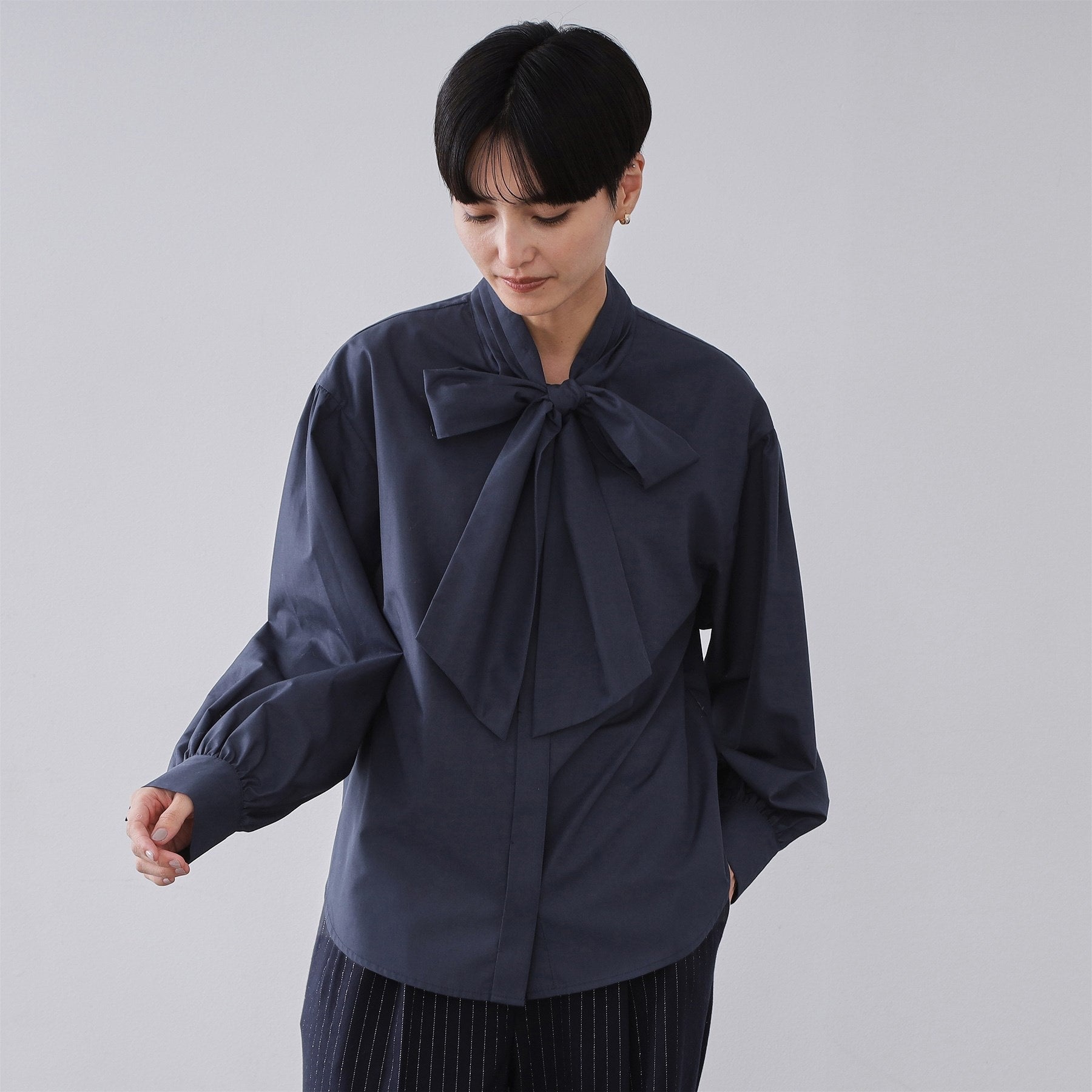 オペーク ドット クリップ OPAQUE.CLIP ボウタイブラウス【洗濯機OK】 （ホワイト(001)） ホワイト(001)