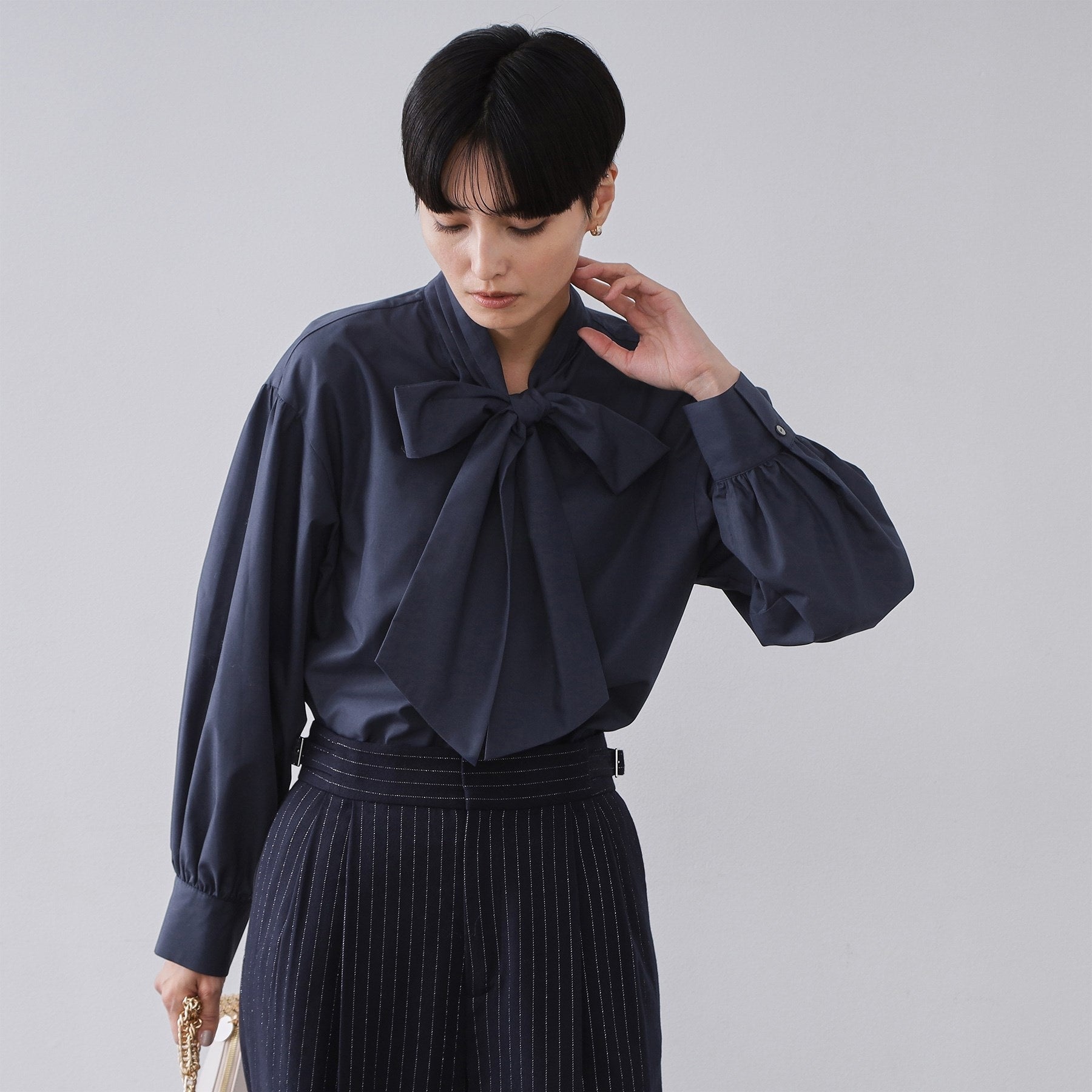 オペーク ドット クリップ OPAQUE.CLIP ボウタイブラウス【洗濯機OK】 （ホワイト(001)） ホワイト(001)