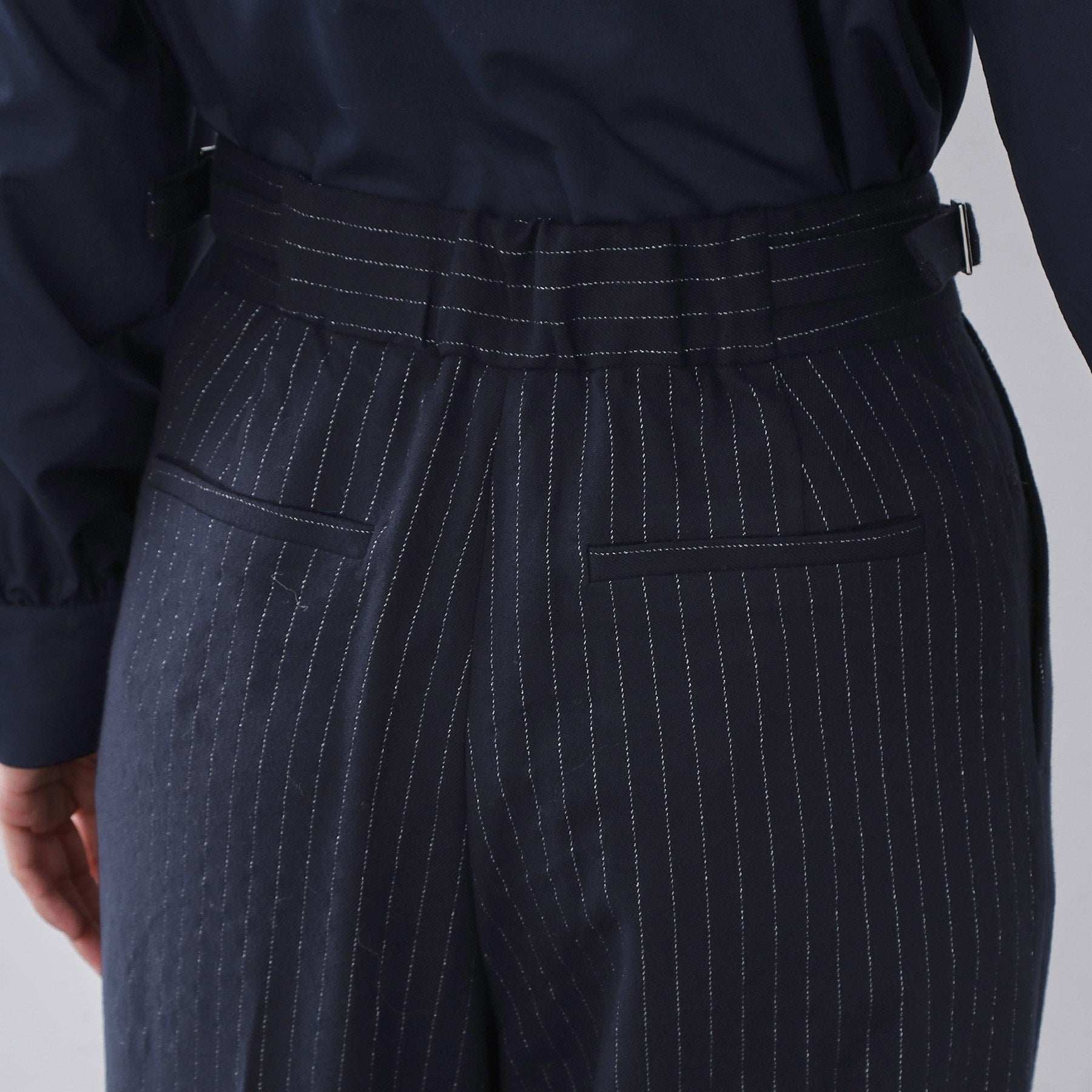 オペーク ドット クリップ OPAQUE.CLIP ラメストライプワイドパンツ【洗濯機OK】 （チャコールグレー(314)） チャコールグレー(314)