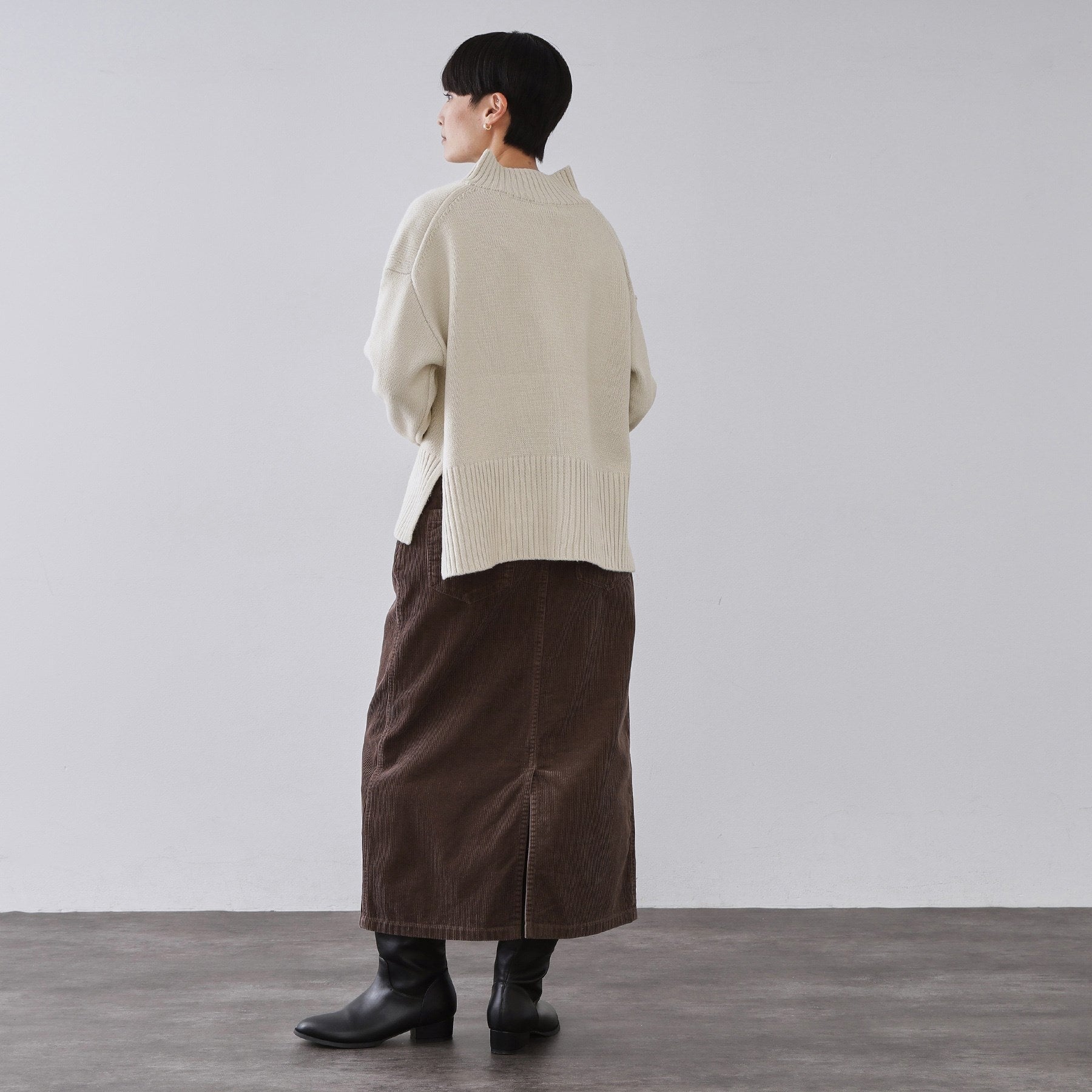 オペーク ドット クリップ OPAQUE.CLIP ハーフジップミドルゲージニット【洗濯機OK】 （ブルーグリーン(097)） ブルーグリーン(097)