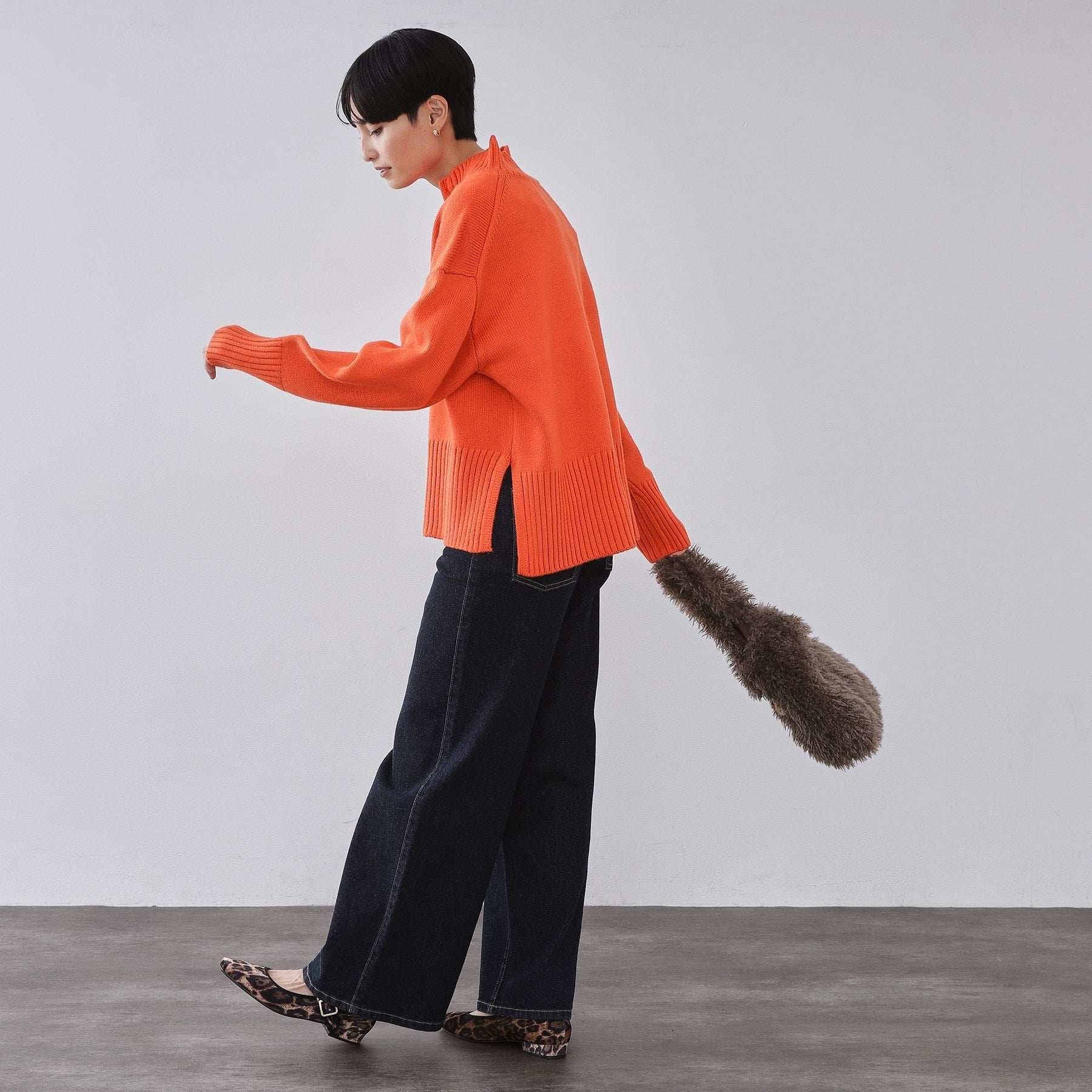 オペーク ドット クリップ OPAQUE.CLIP ハーフジップミドルゲージニット【洗濯機OK】 （ブルーグリーン(097)） ブルーグリーン(097)