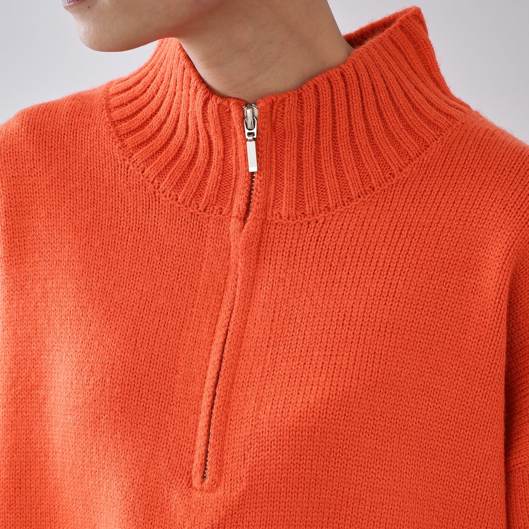 オペーク ドット クリップ OPAQUE.CLIP ハーフジップミドルゲージニット【洗濯機OK】 （ブルーグリーン(097)） ブルーグリーン(097)