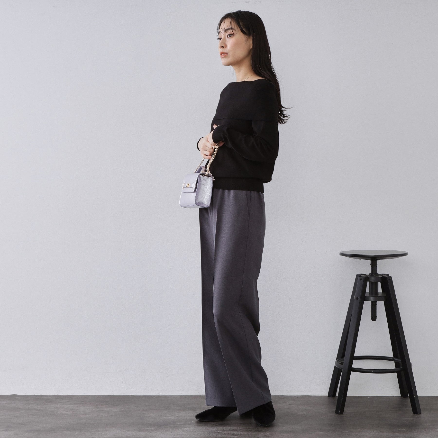 オペーク ドット クリップ OPAQUE.CLIP オフショルダーニット【洗濯機OK】 （ボルドー(064)） ボルドー(064)