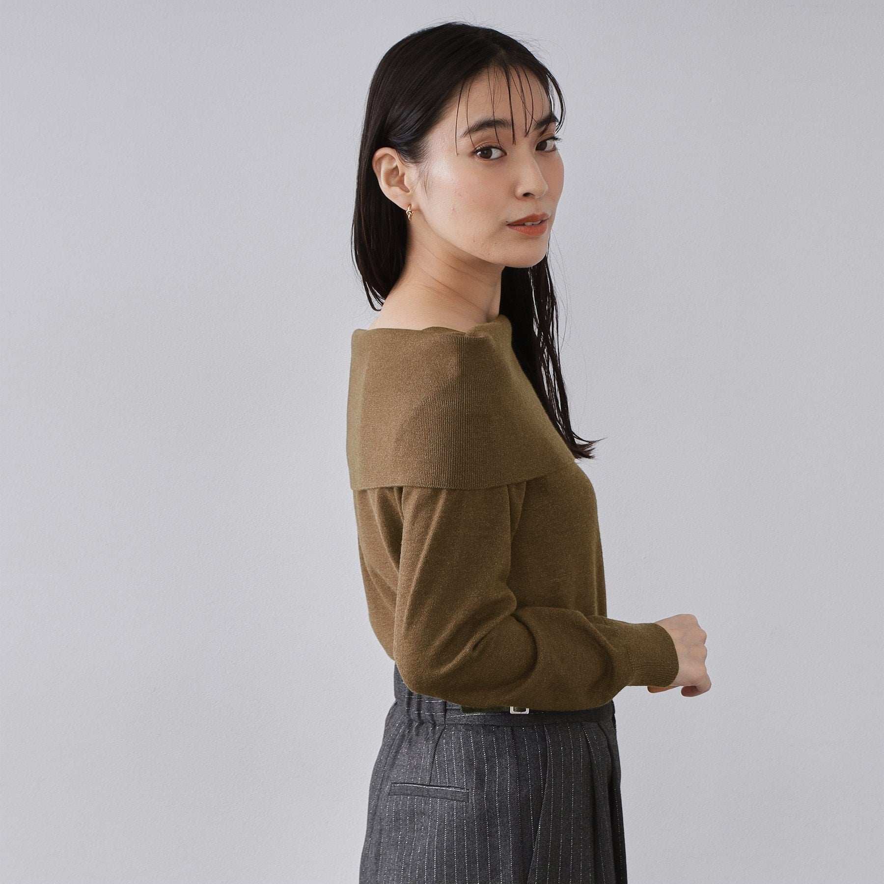 オペーク ドット クリップ OPAQUE.CLIP オフショルダーニット【洗濯機OK】 （ボルドー(064)） ボルドー(064)