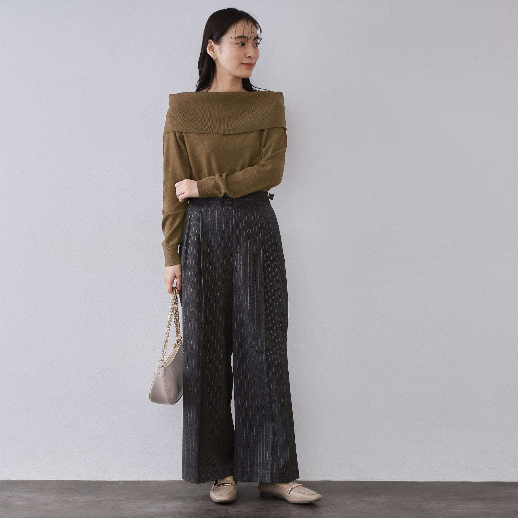 オペーク ドット クリップ OPAQUE.CLIP オフショルダーニット【洗濯機OK】 （ボルドー(064)） ボルドー(064)