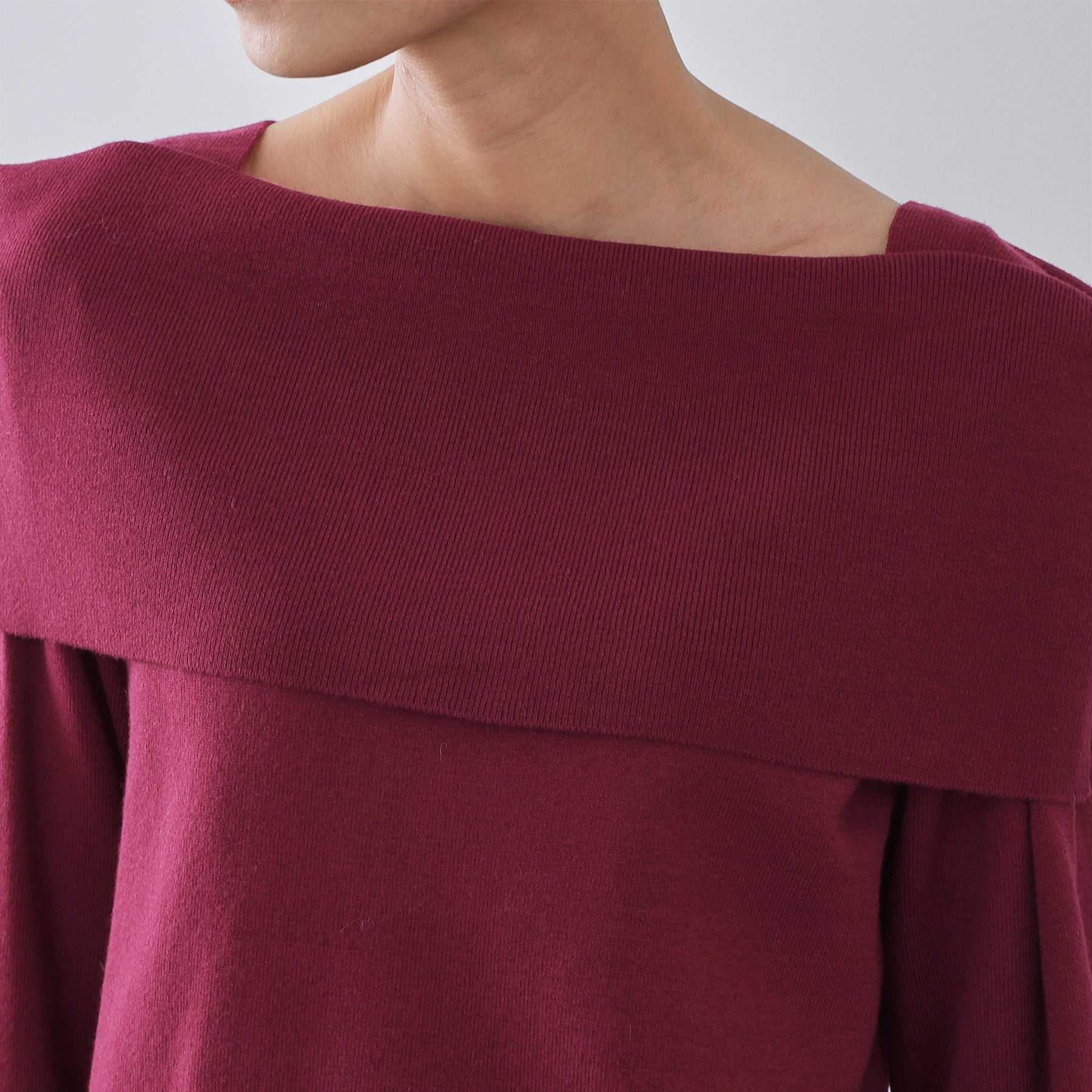 オペーク ドット クリップ OPAQUE.CLIP オフショルダーニット【洗濯機OK】 （ボルドー(064)） ボルドー(064)