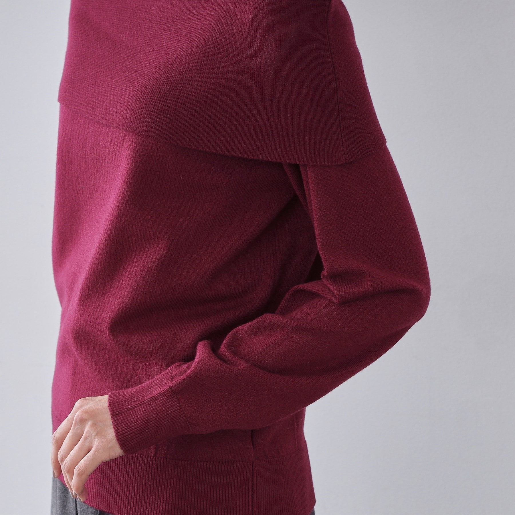 オペーク ドット クリップ OPAQUE.CLIP オフショルダーニット【洗濯機OK】 （ボルドー(064)） ボルドー(064)