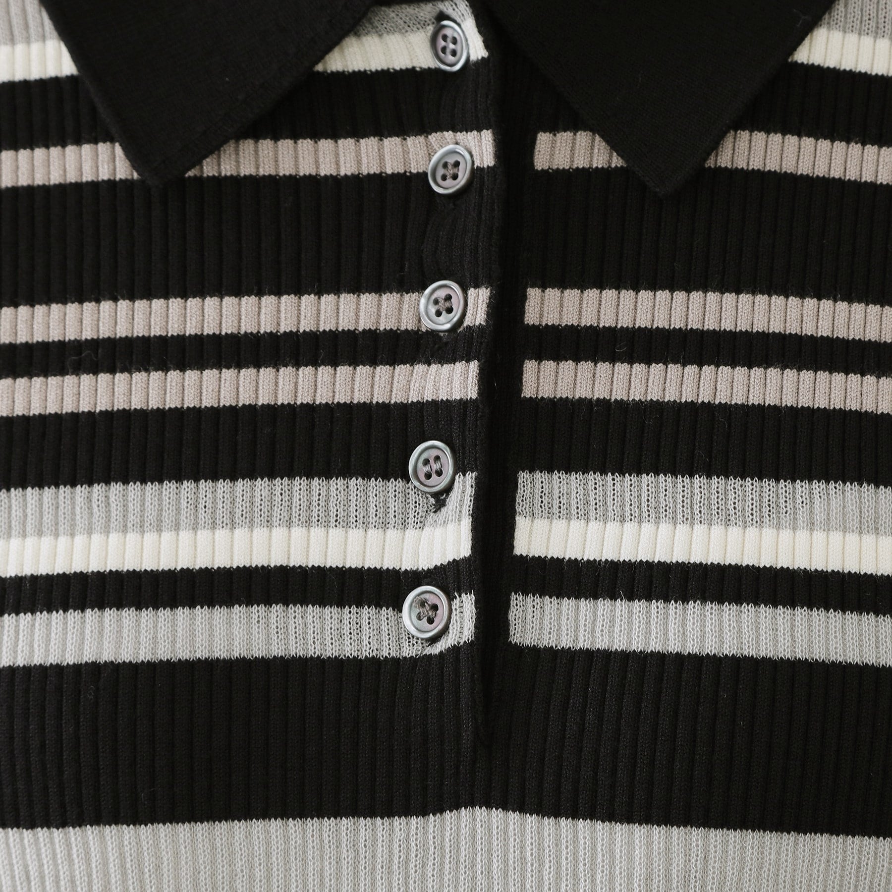 オペーク ドット クリップ OPAQUE.CLIP マルチボーダーポロニット【洗濯機OK】 （ブラウン(344)） ブラウン(344)