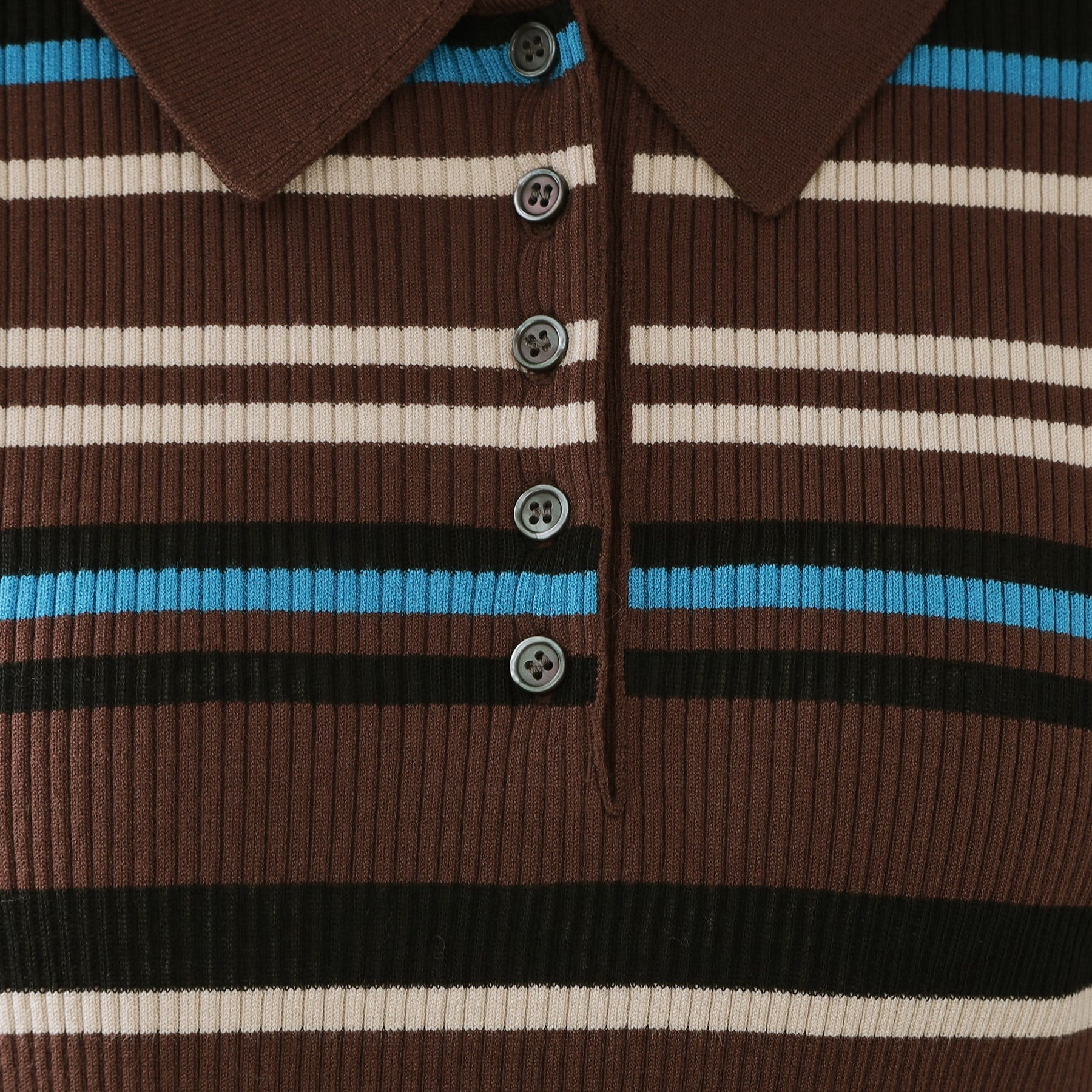 オペーク ドット クリップ OPAQUE.CLIP マルチボーダーポロニット【洗濯機OK】 （ブラウン(344)） ブラウン(344)