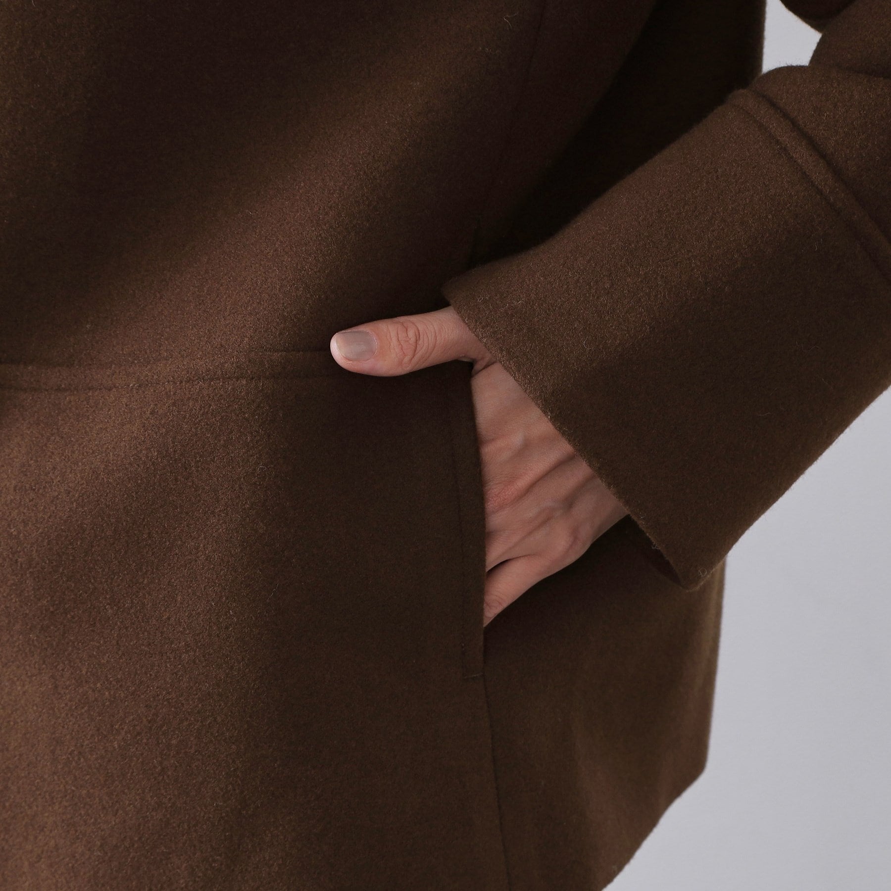 オペーク ドット クリップ OPAQUE.CLIP ウールライクメルトン ノーカラーコート【洗濯機OK】 （ブラック(019)） ブラック(019)