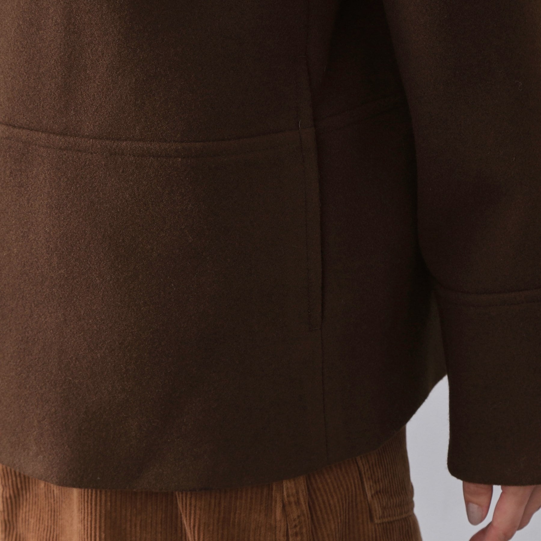 オペーク ドット クリップ OPAQUE.CLIP ウールライクメルトン ノーカラーコート【洗濯機OK】 （ブラック(019)） ブラック(019)