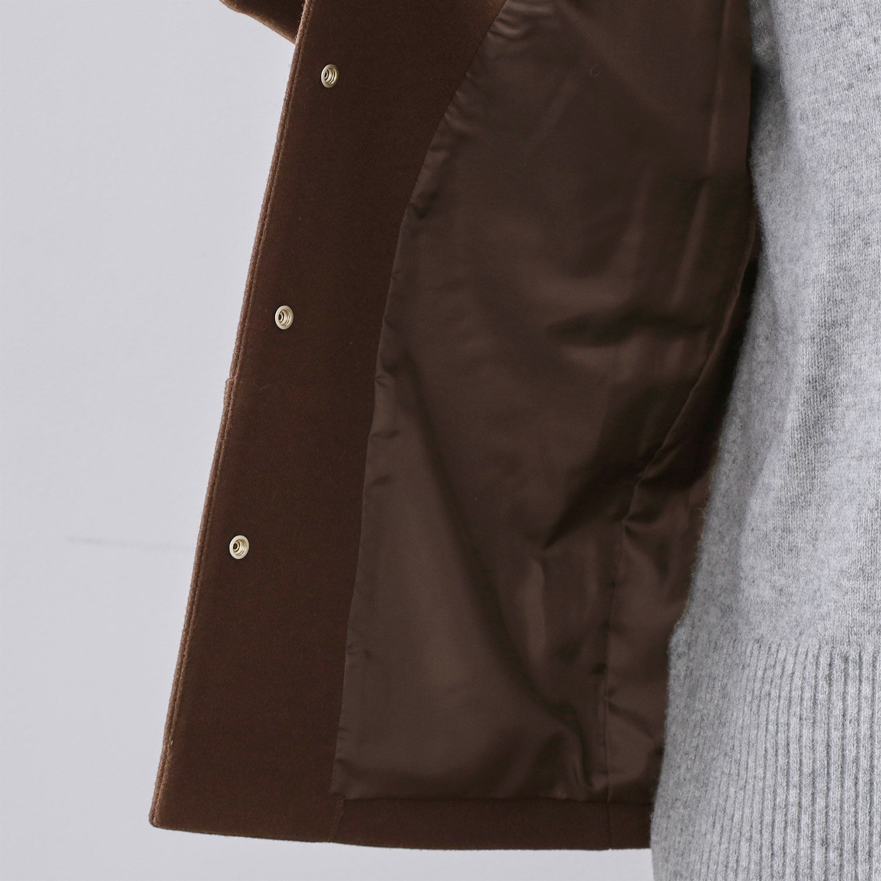 オペーク ドット クリップ OPAQUE.CLIP ウールライクメルトン ノーカラーコート【洗濯機OK】 （ブラック(019)） ブラック(019)